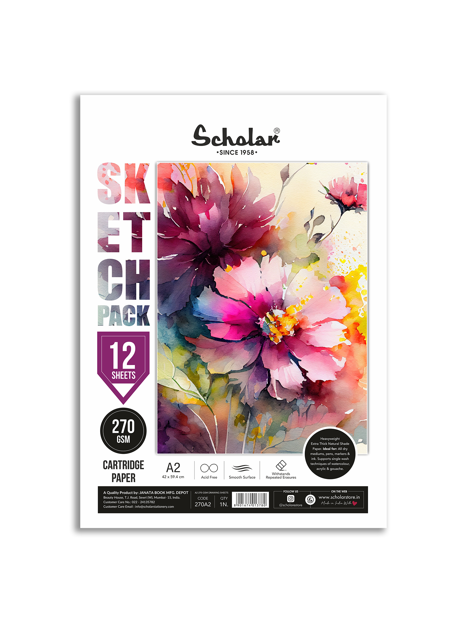 270 Gsm Cartridge Paper - Loose Sheets (270)
