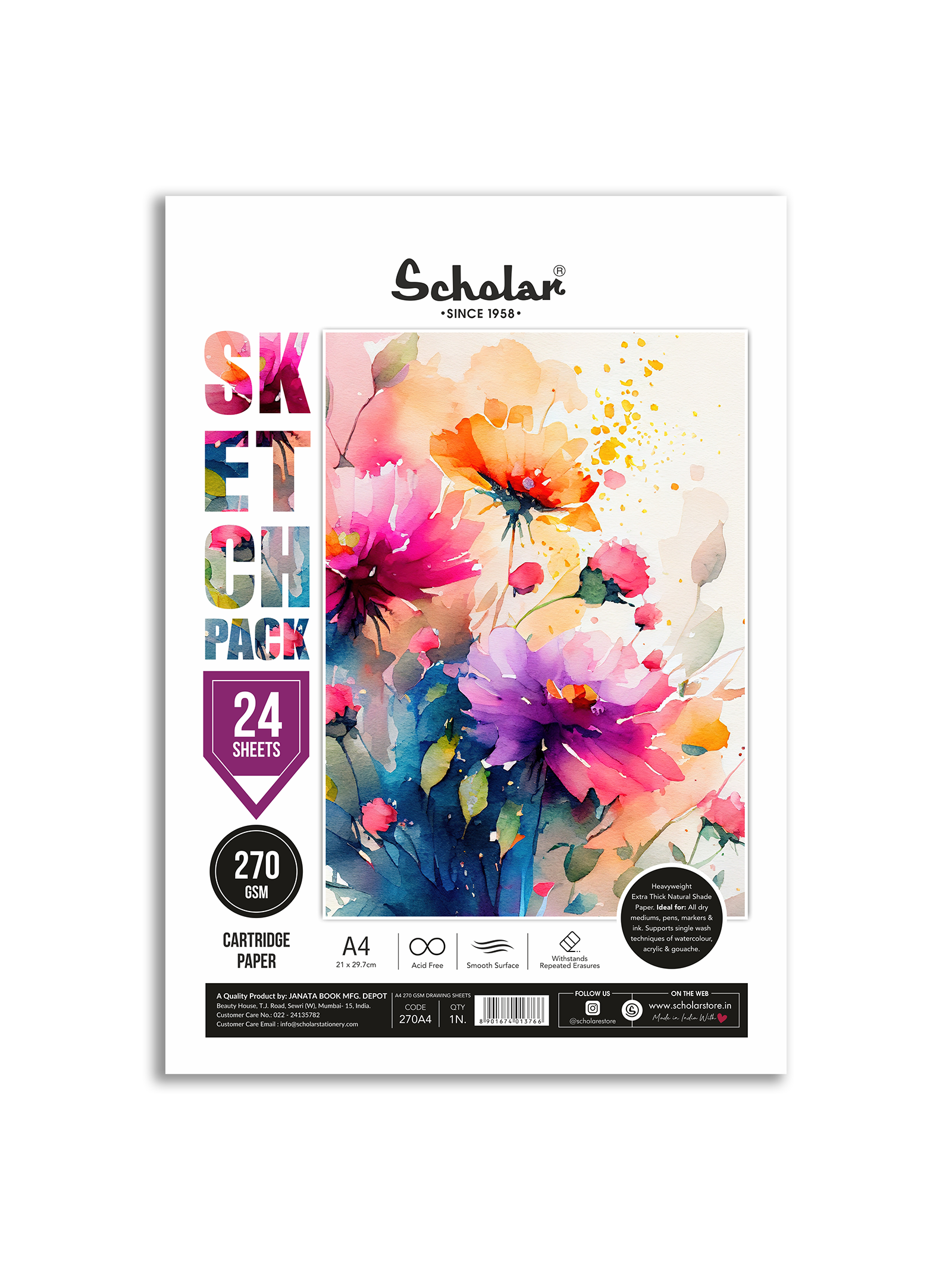 270 Gsm Cartridge Paper - Loose Sheets (270)
