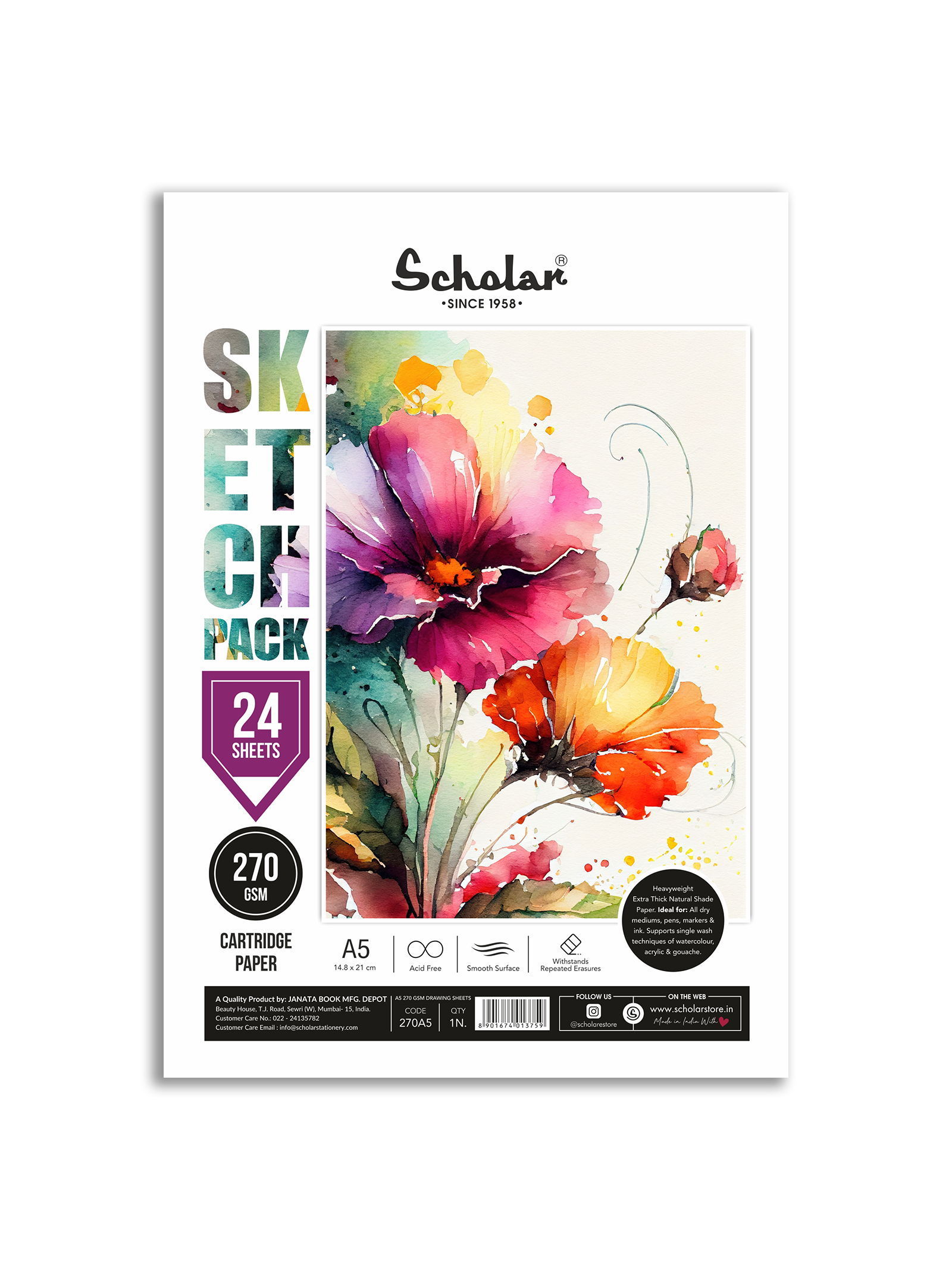 270 Gsm Cartridge Paper - Loose Sheets (270)