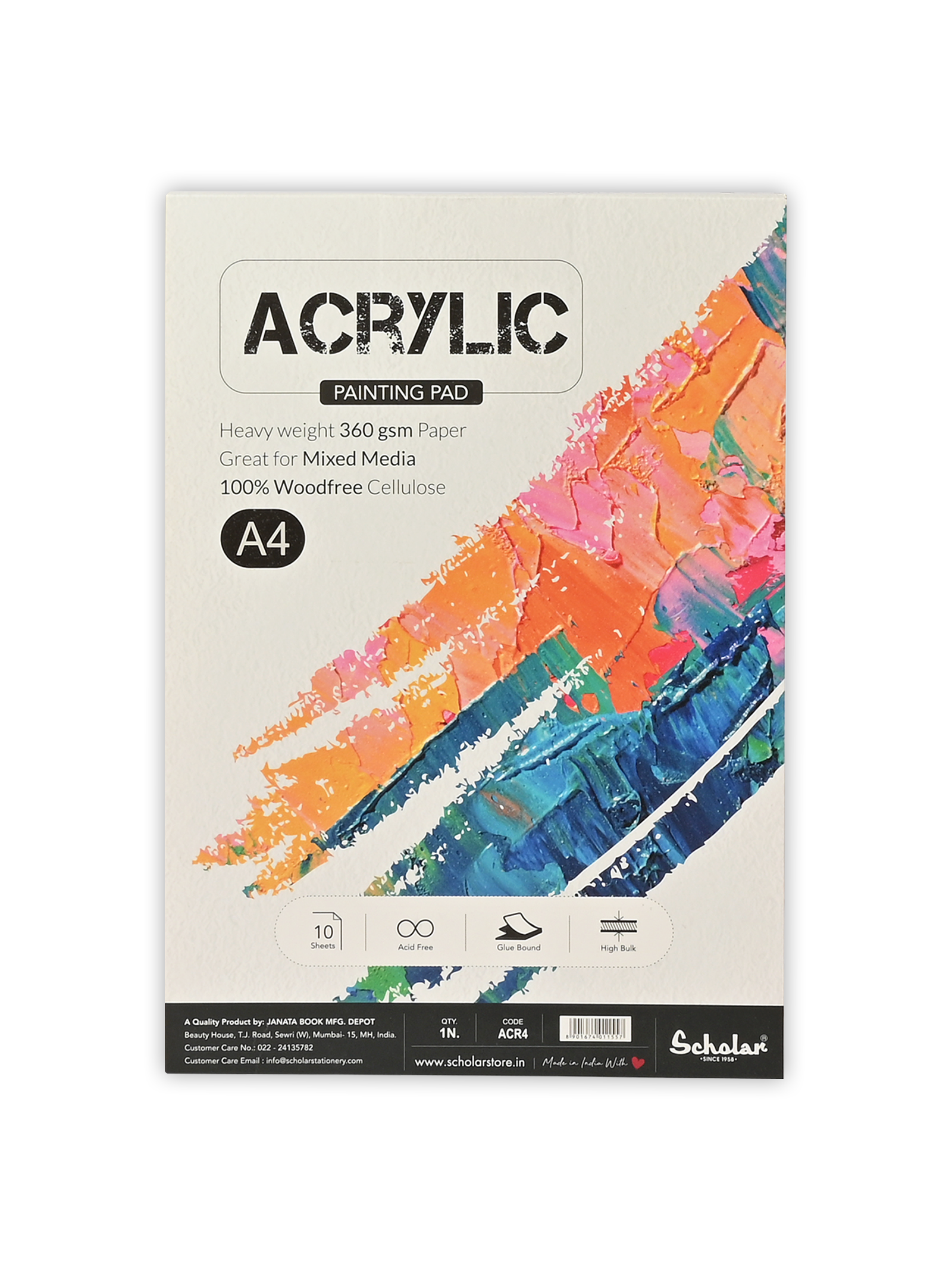 360 Gsm Acrylic Paper Sketch Pad (10 Sheets) (ACR)