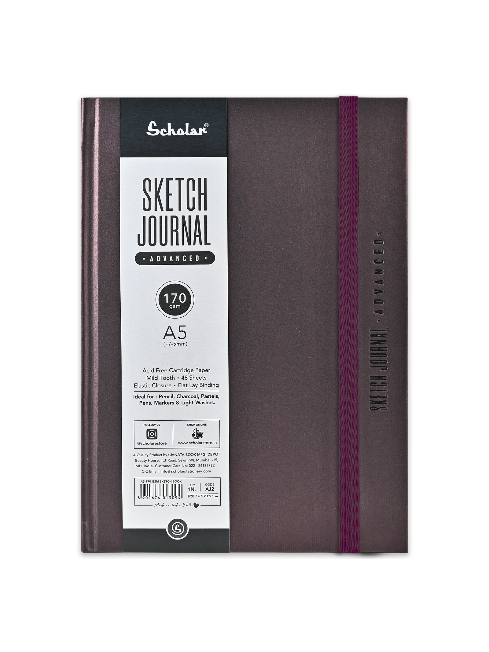 170 Gsm Sketch Journal - Advanced (48 Sheets) (AJ) - Plum