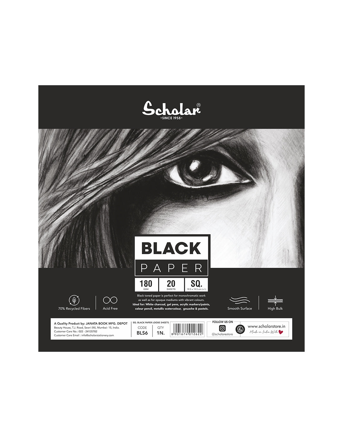 180 Gsm Black Paper - Loose Sheets (BLS)