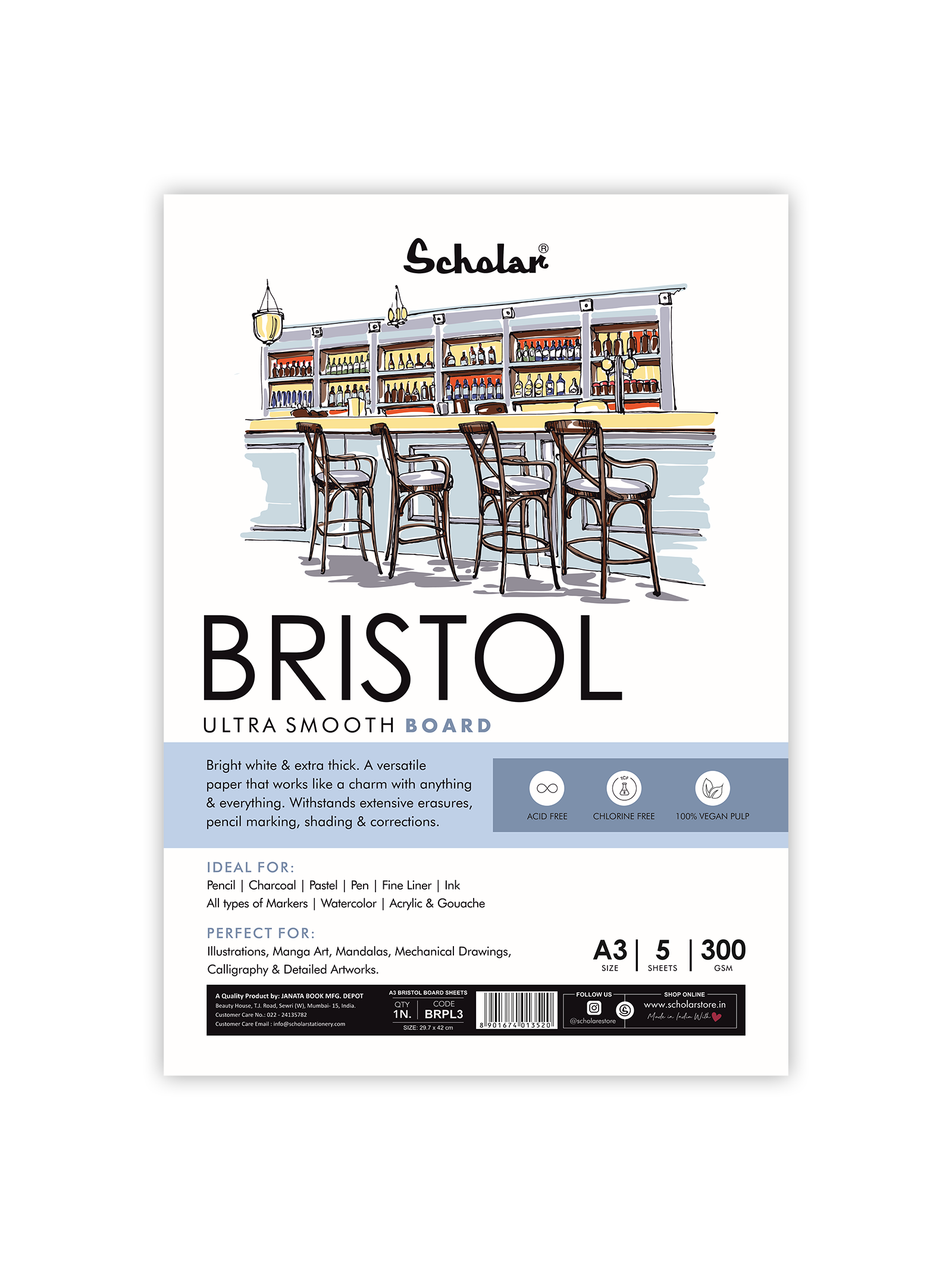 300 Gsm Bristol Paper - Loose Sheets (BRPL)