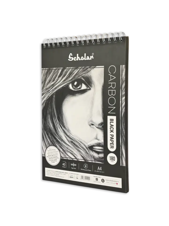180 Gsm Black Paper Carbon Sketch Pad (40 Sheets) (BSP)
