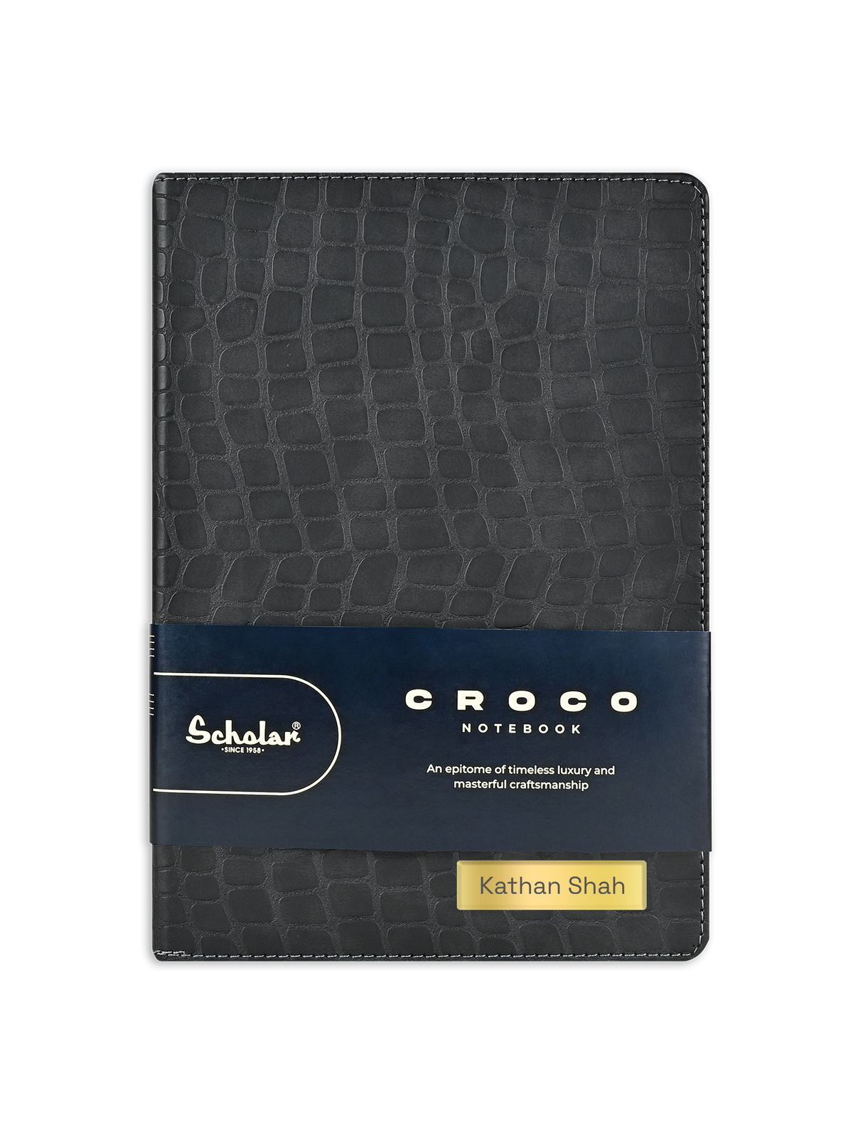 Scholar Notebook - Croco (192 Pages) (CRC2) - Grey
