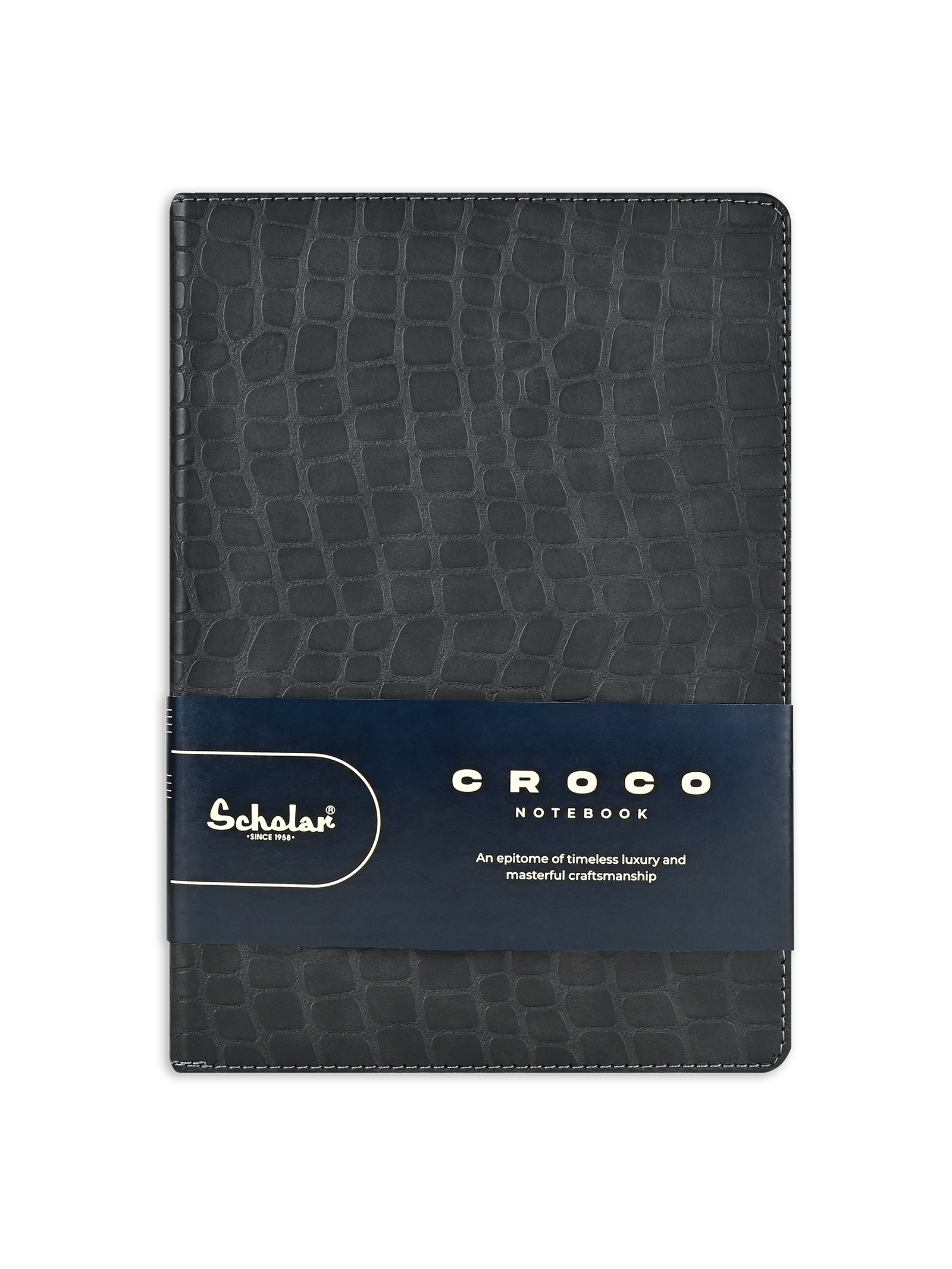 Scholar Notebook - Croco (192 Pages) (CRC2) - Grey