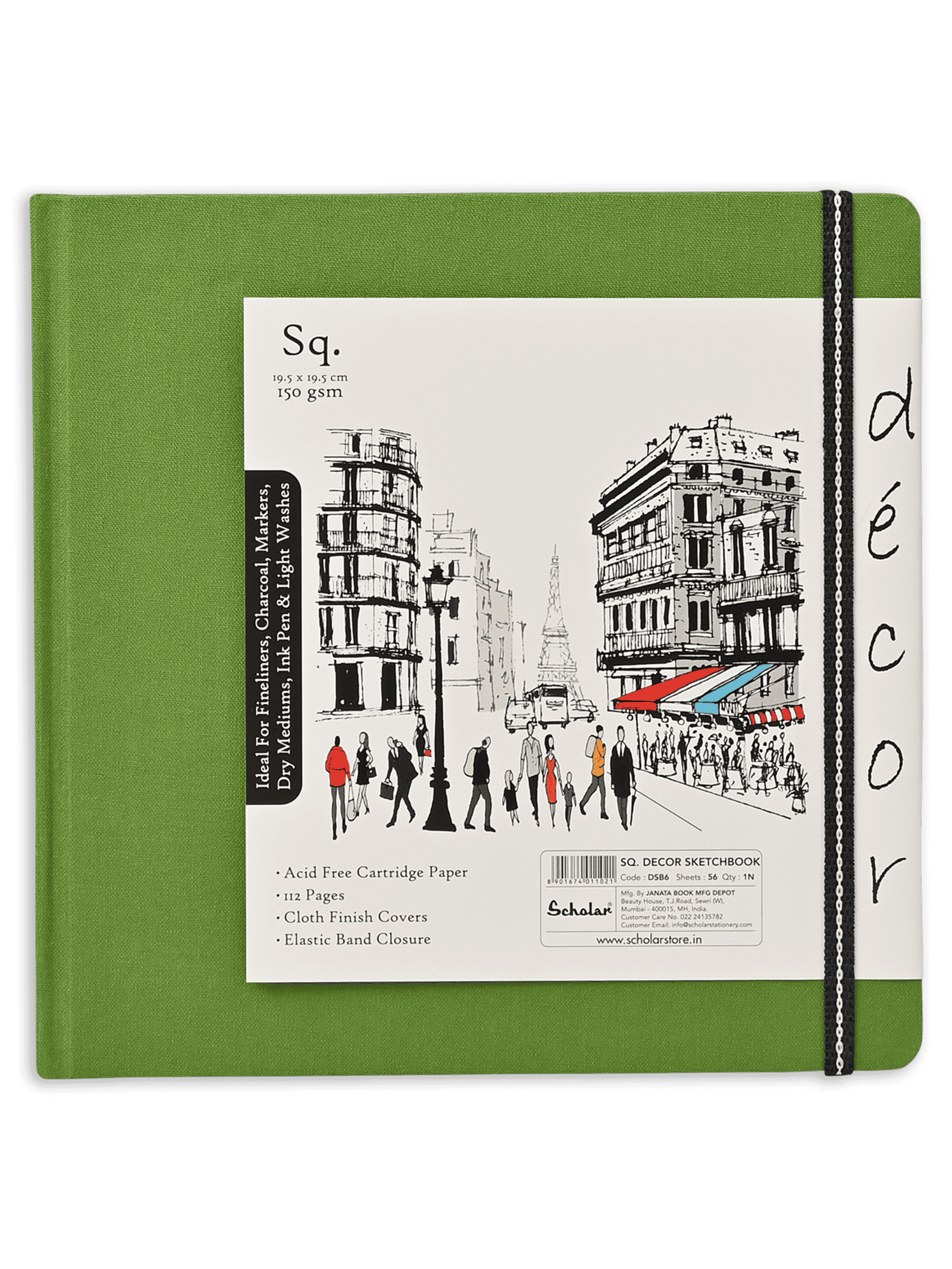 (150 Gsm Decor Sketch Book (56 Sheets) (DSB) - Green