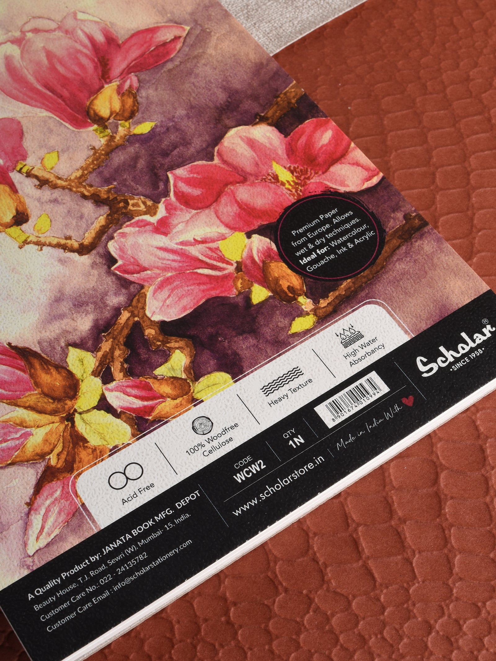 300 Gsm Watercolour Cold Pressed Paper Pads - Wire Bound (Heavy Texture) (12 Sheets) (WCW)