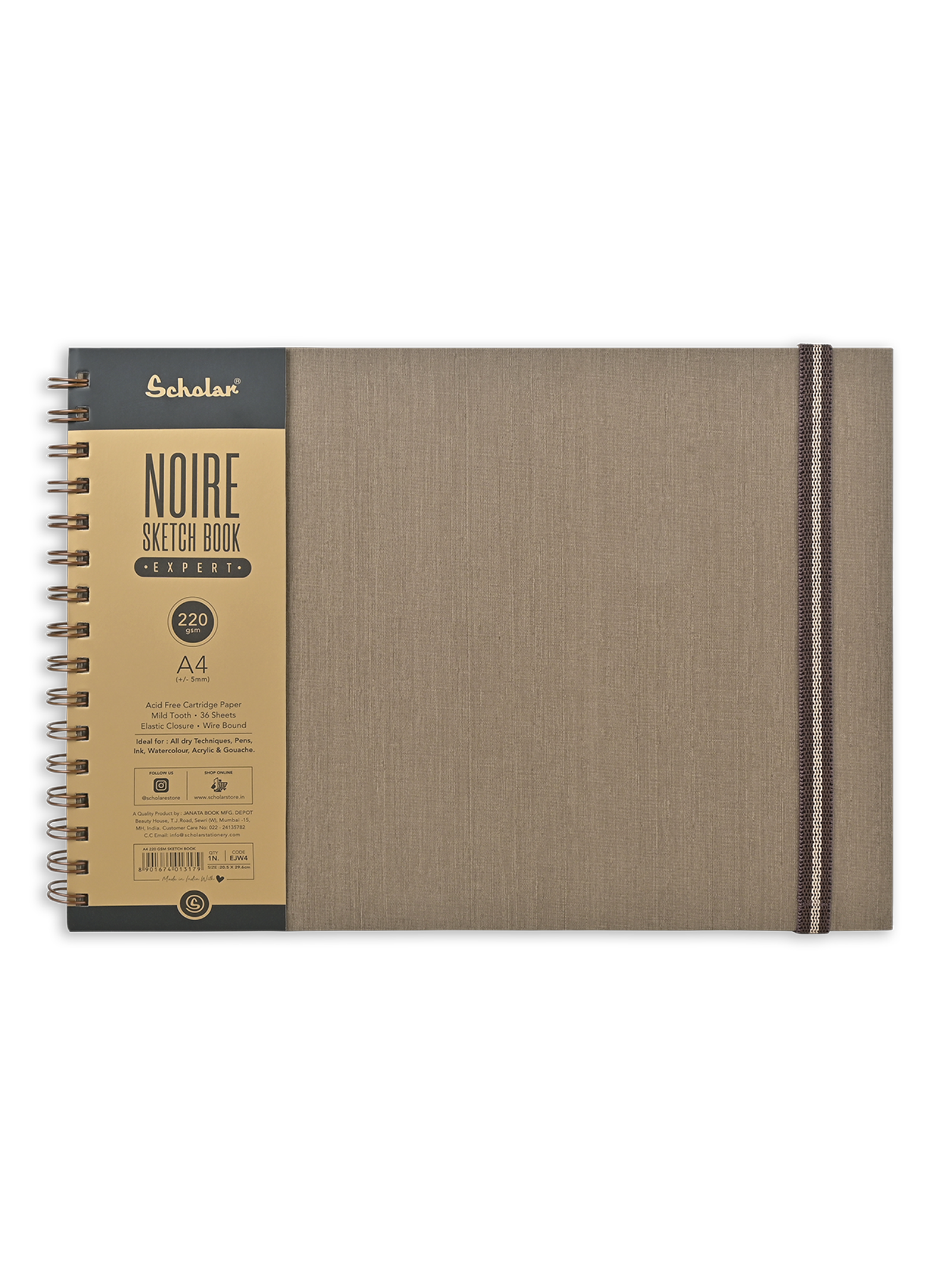 220 Gsm Noire Sketchbook - Expert (36 Sheets) (EJW)