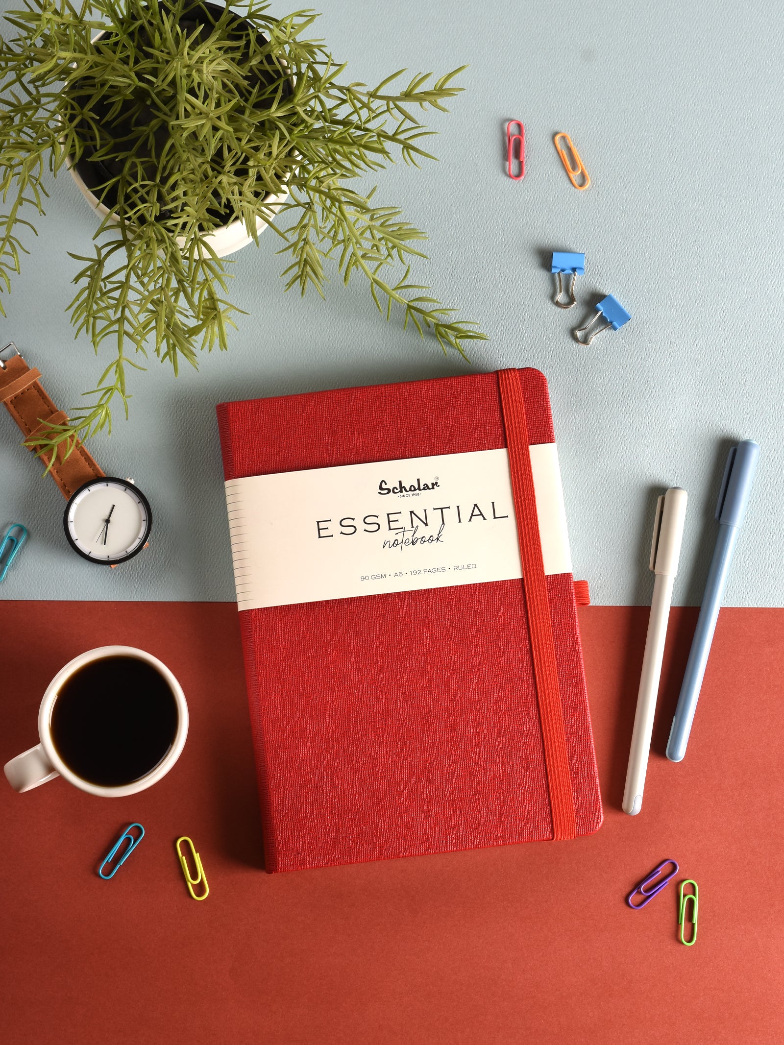 Scholar Notebook - Essential (192 Pages) (ESN2) - Red