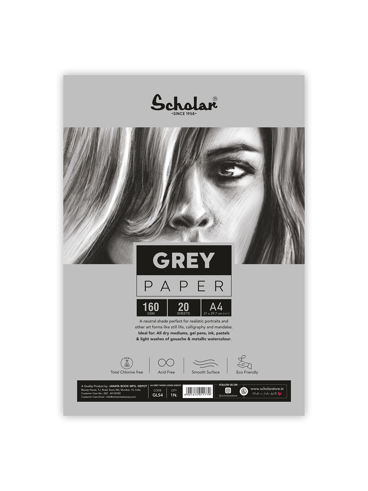 160 Gsm Grey Toned Paper - Loose Sheets (GLS)