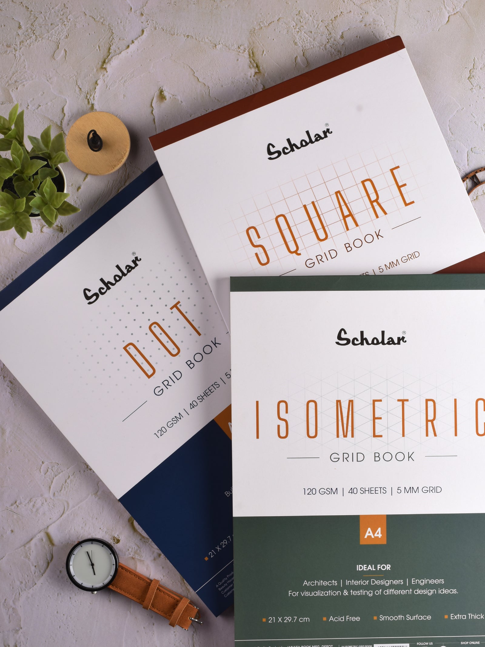 120 Gsm Premium Square - Grid Book (40 Sheets) (SQR)