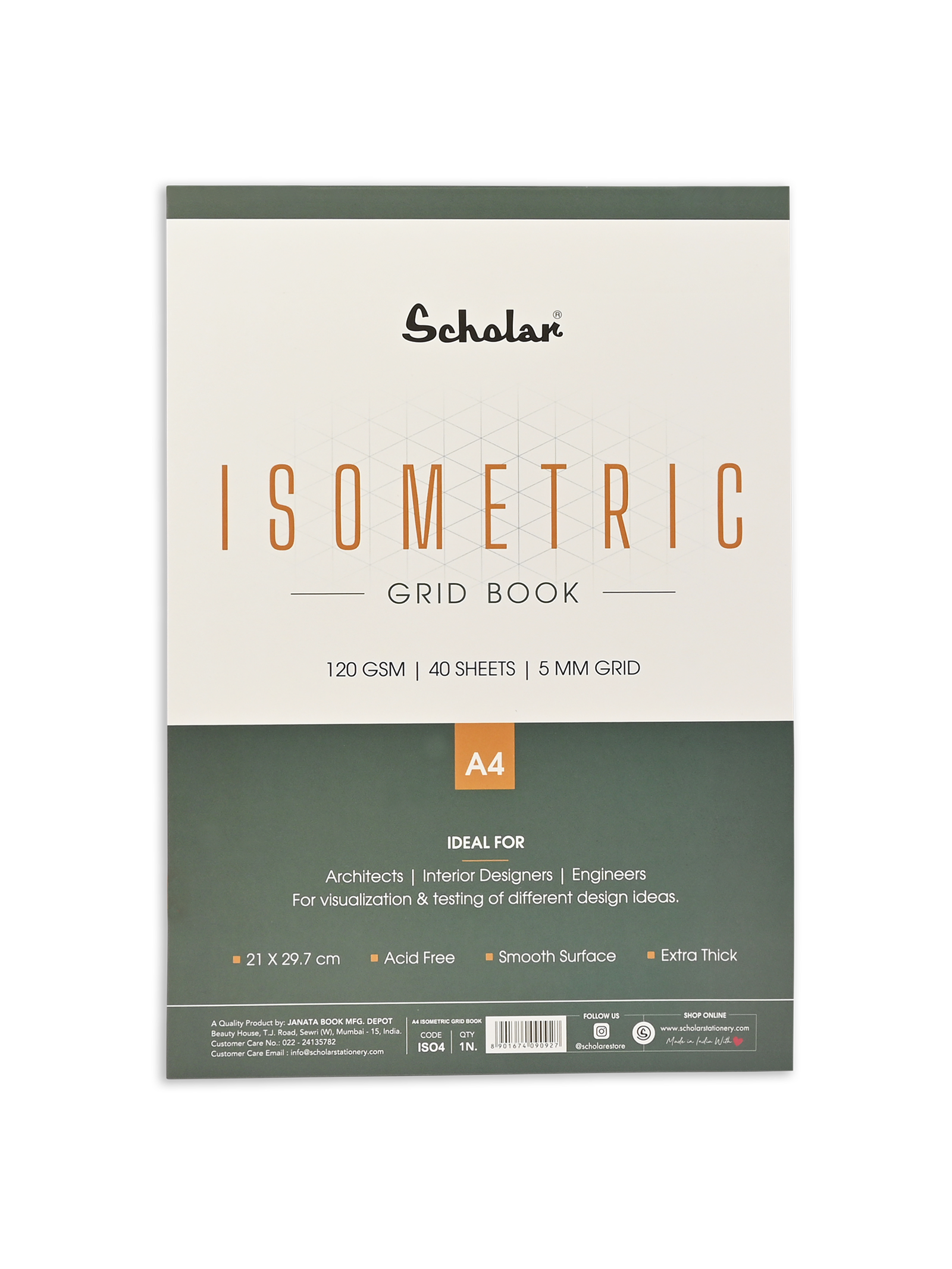 120 Gsm Premium Isometric - Grid Book (40 Sheets) (ISO)