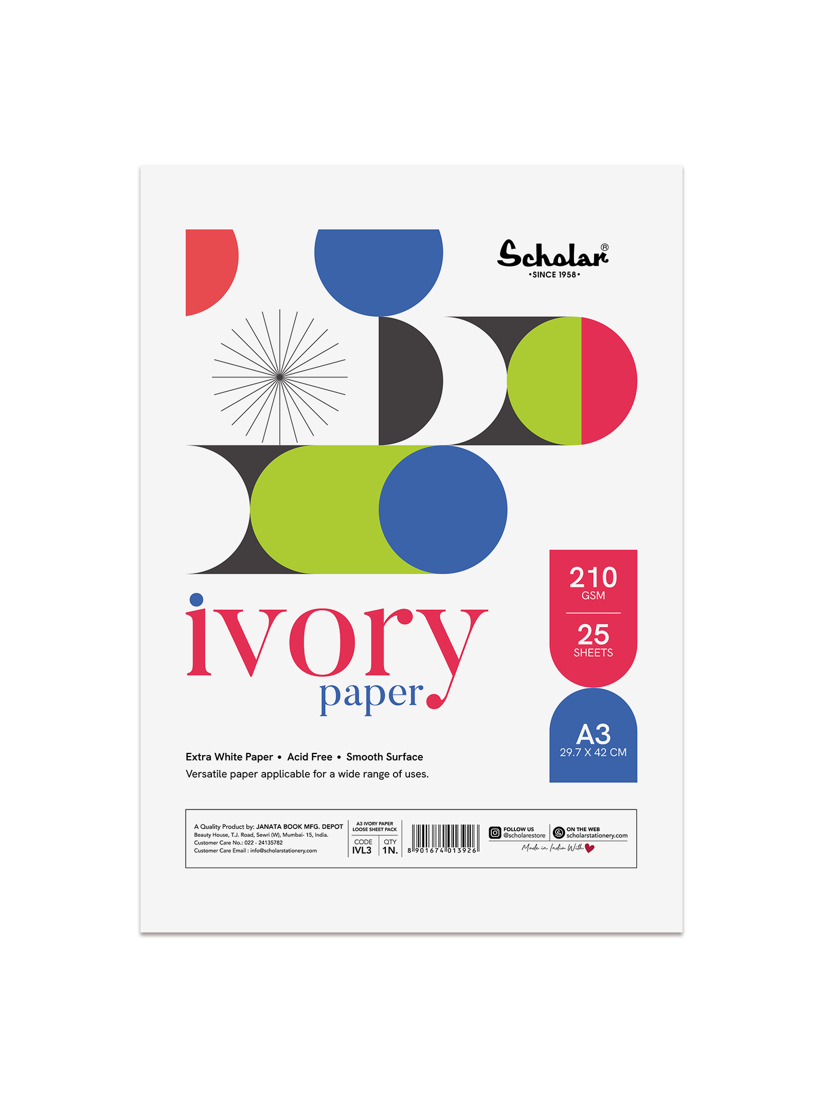 210 Gsm Ivory Paper - Loose Sheets (IVL)