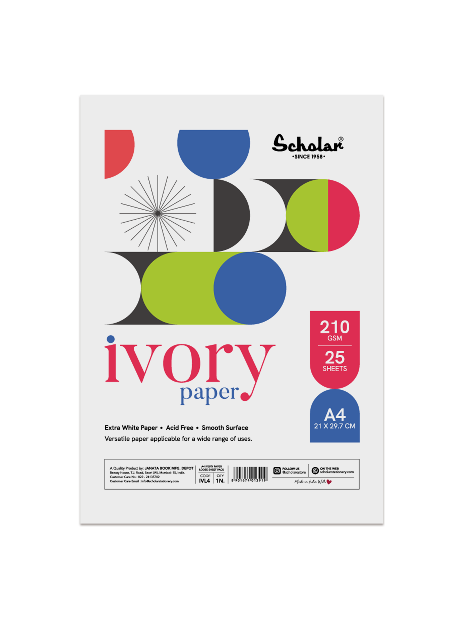 210 Gsm Ivory Paper - Loose Sheets (IVL)