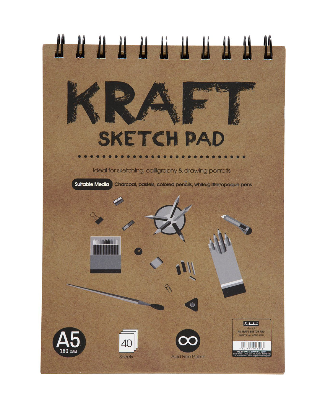 170 Gsm Kraft Paper Sketch Pad (40 Sheets) (KSP)