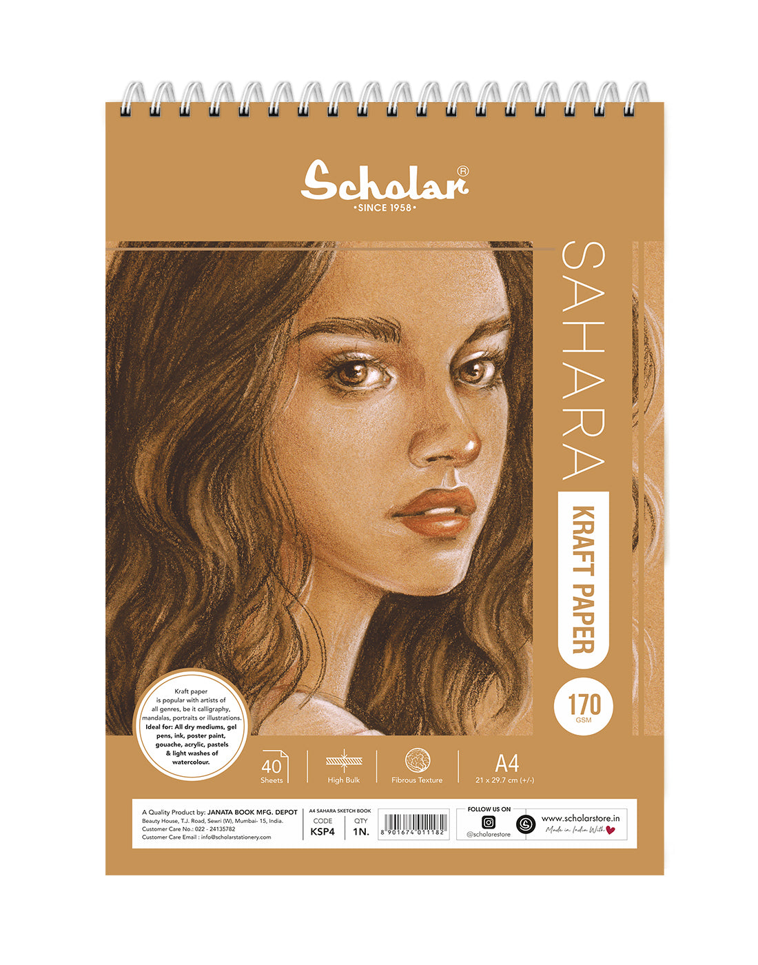 170 Gsm Kraft Paper Sketch Pad (40 Sheets) (KSP)