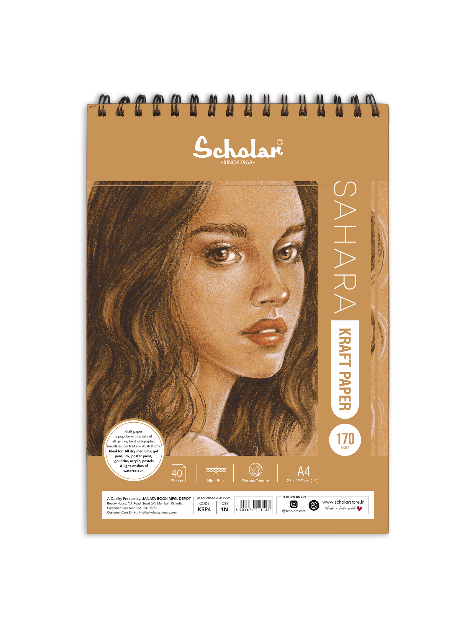 170 Gsm Kraft Paper Sketch Pad (40 Sheets) (KSP)