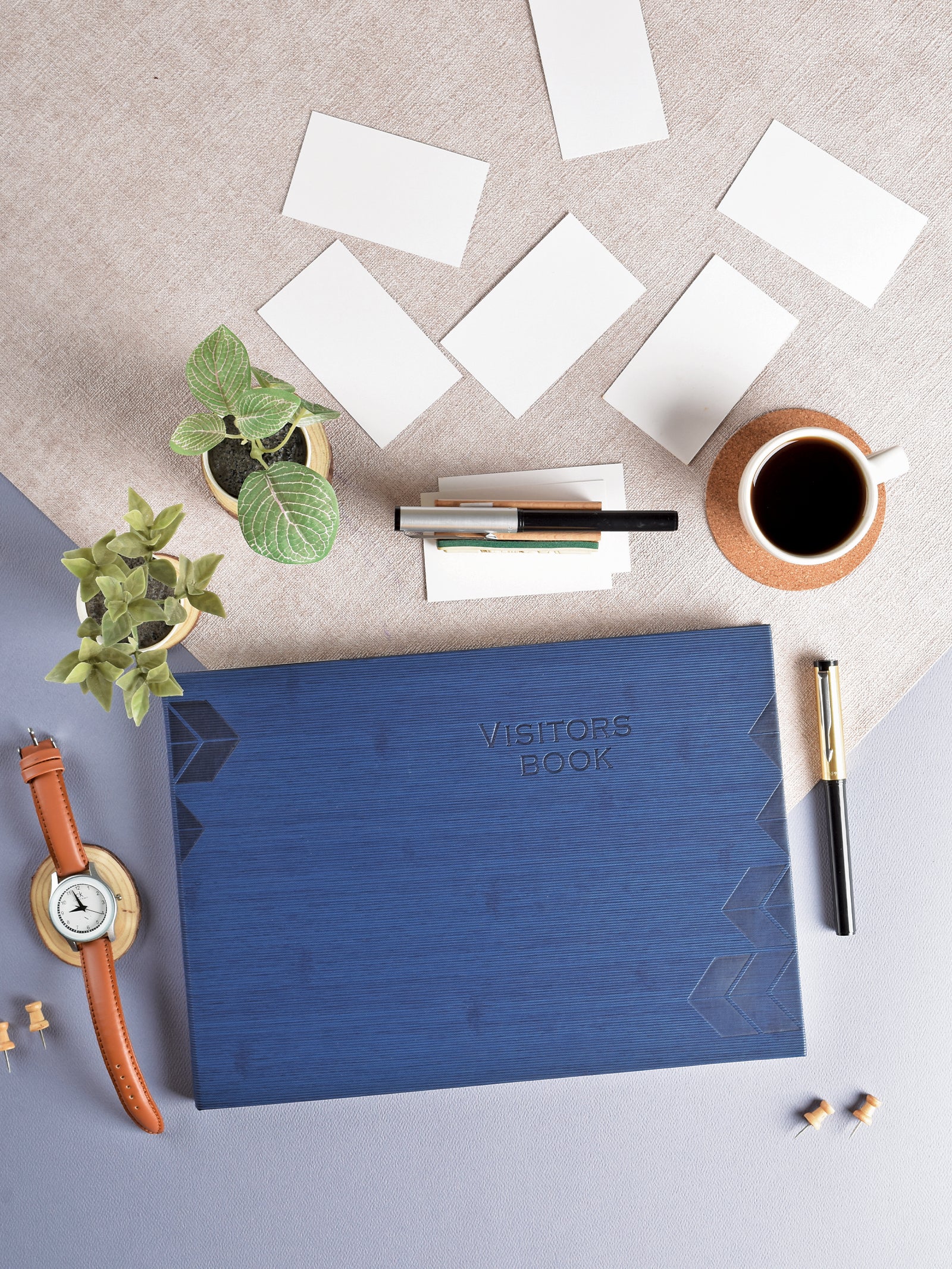 Visitor's Book - Luxe (192 Pages) (VB) - Blue