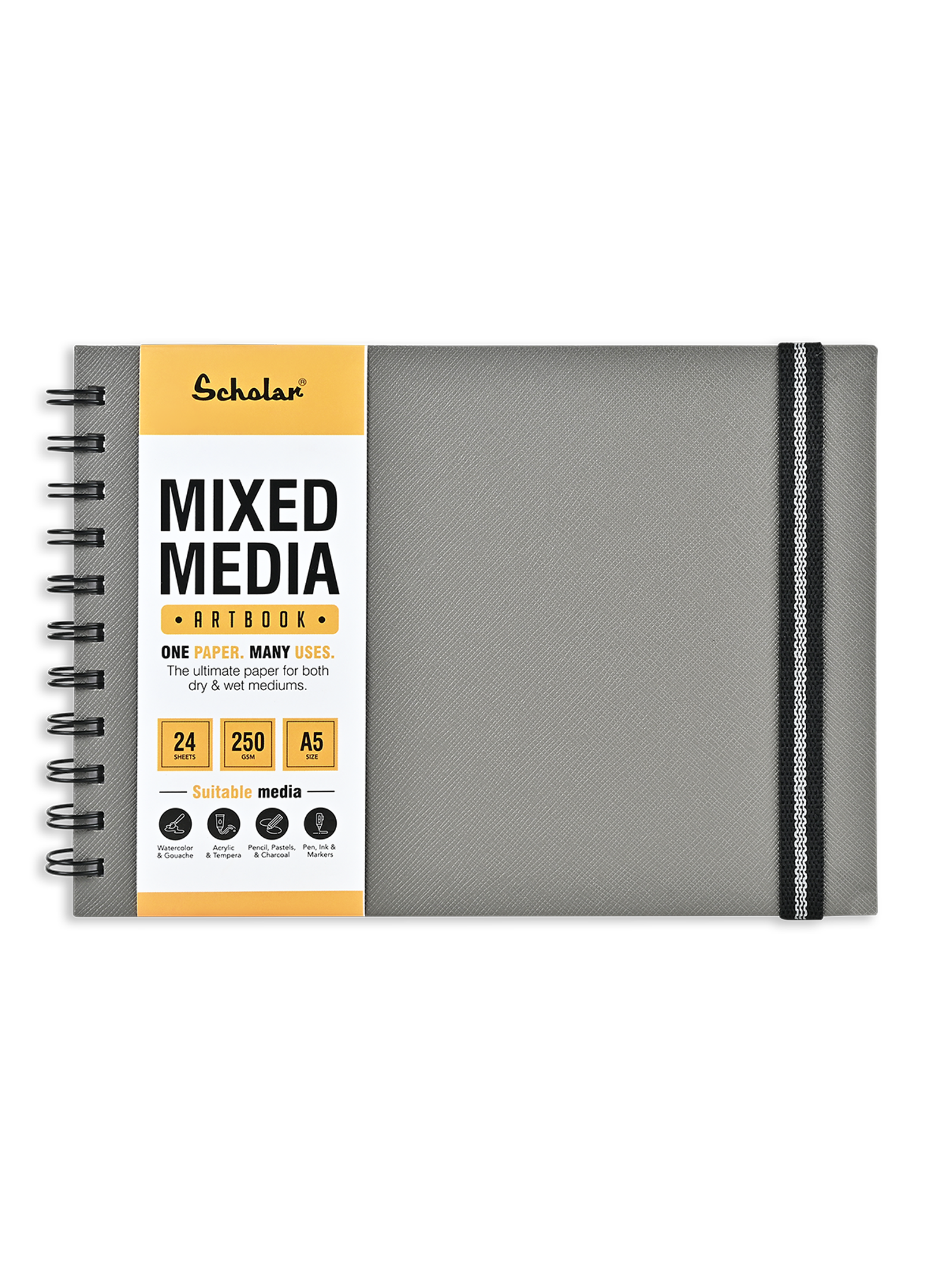 250 Gsm Mixed Media Paper Journal - Cold Pressed (24 Sheets) (MMJ)