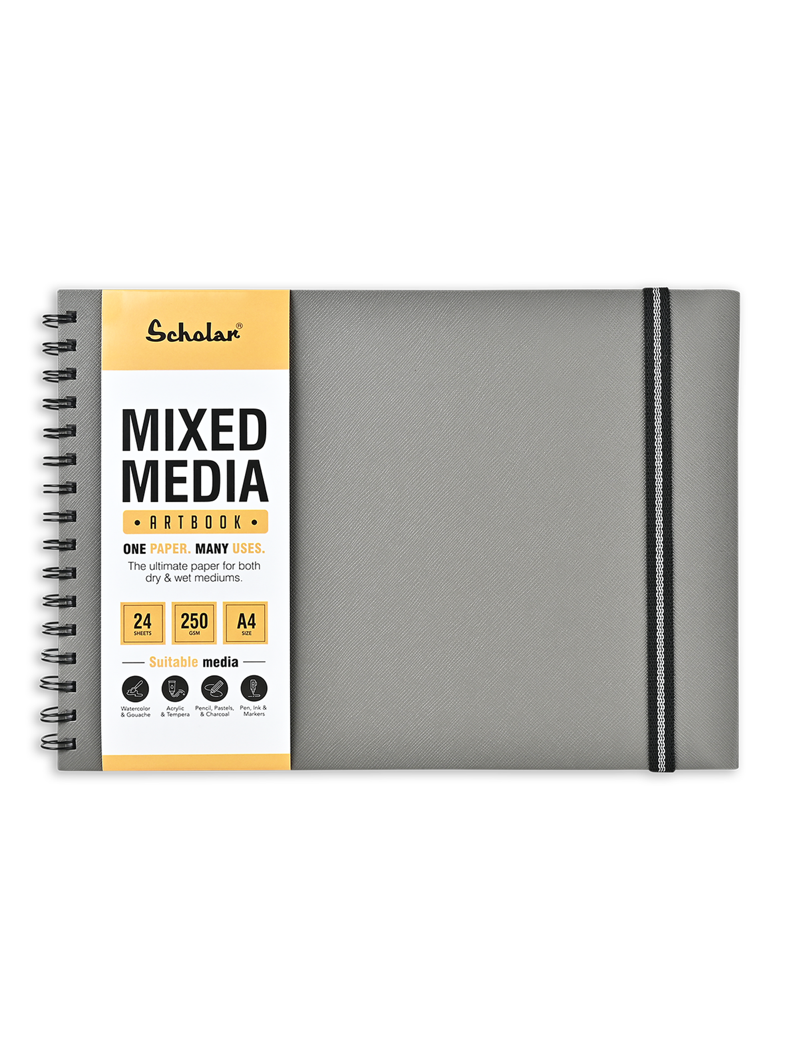 250 Gsm Mixed Media Paper Journal - Cold Pressed (24 Sheets) (MMJ)