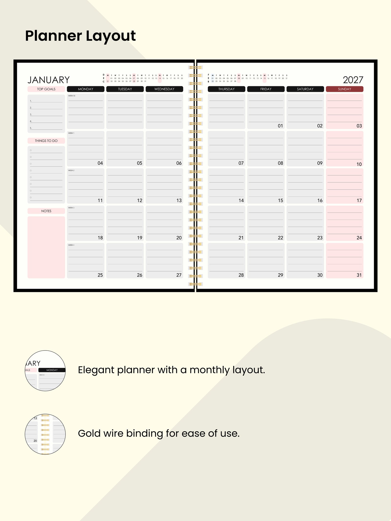 Monthly Planner 2027 (MI)