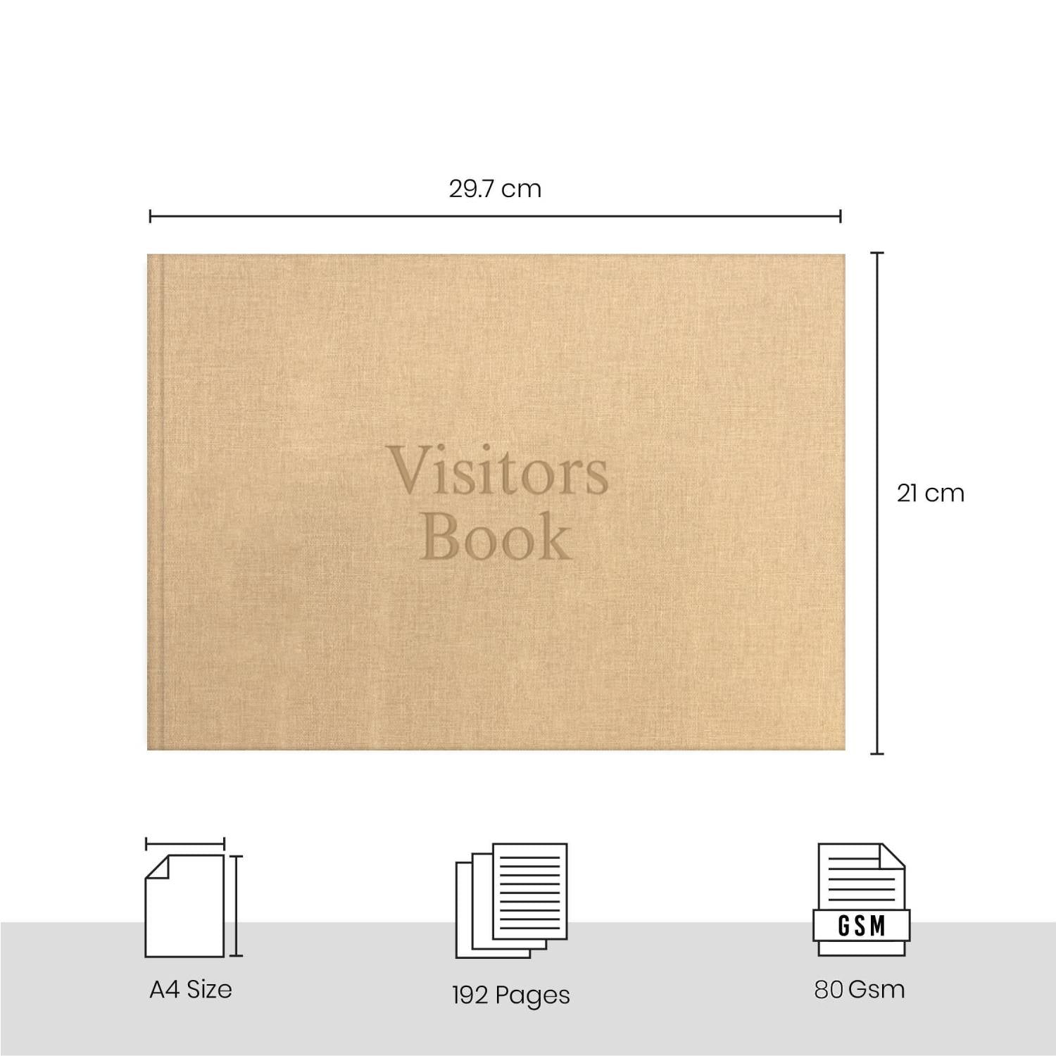 Visitor's Book - Luxe (192 Pages) (VB) - Tan