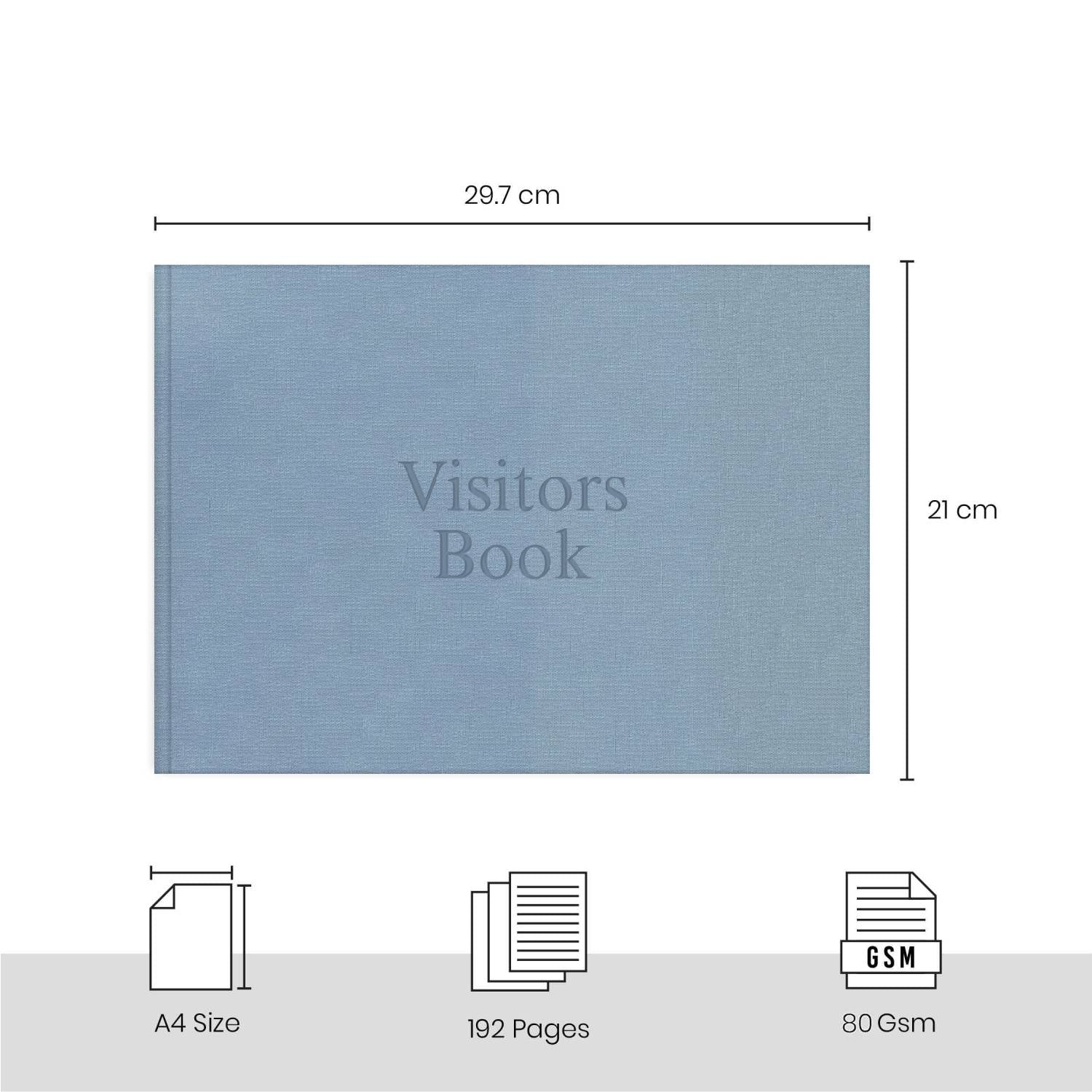 Visitor's Book - Luxe (192 Pages) (VB) - Blue