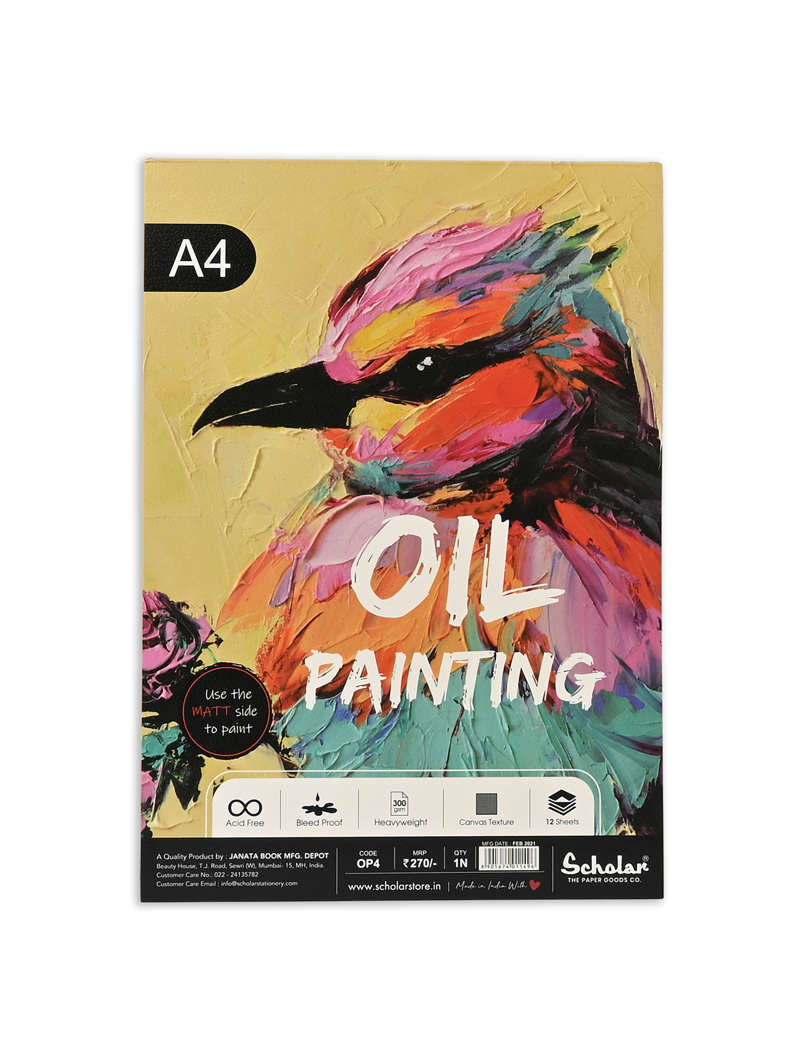 300 Gsm Oil Painting Paper Pad (12 Sheets) (OP)