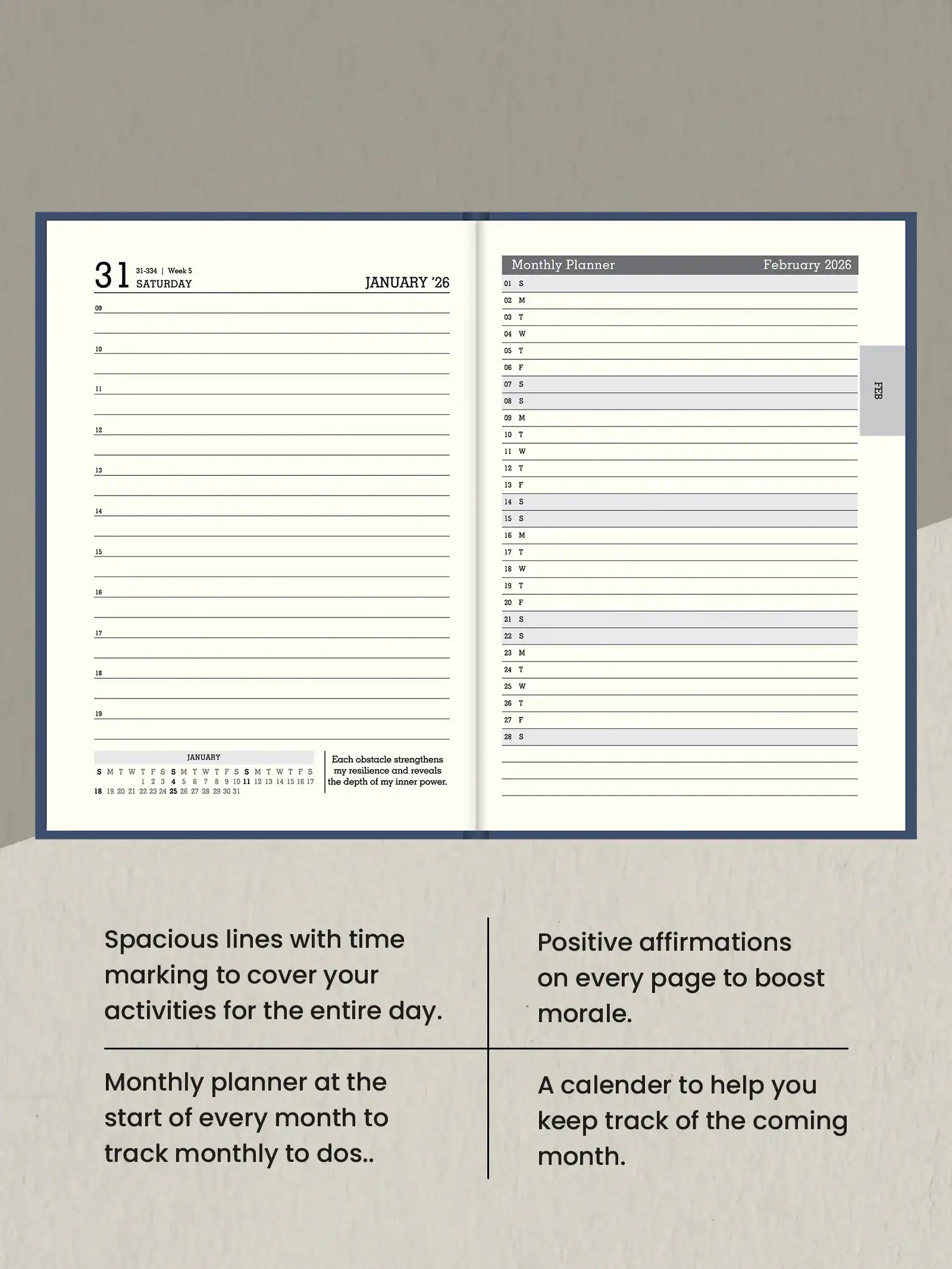 Scholar New Year Diary 2026 - Elure - Blue