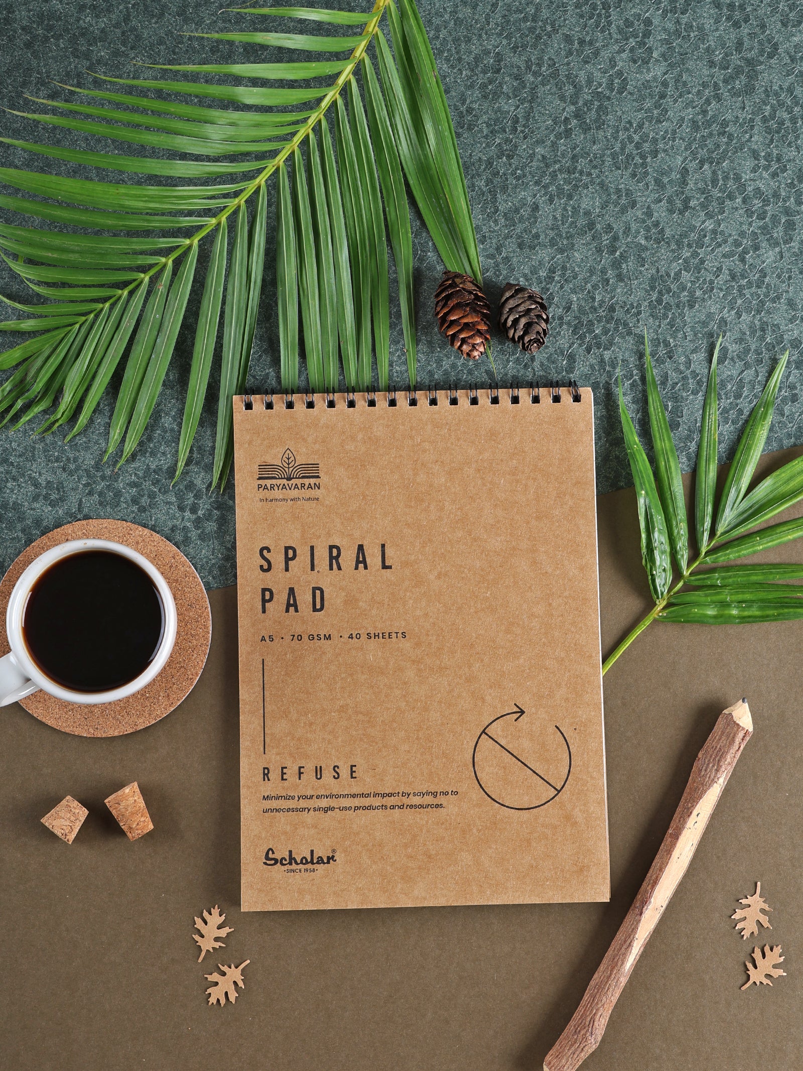 A5 Paryavaran Spiral Pad (40 Sheets) (PRW2) (Pack of 8)