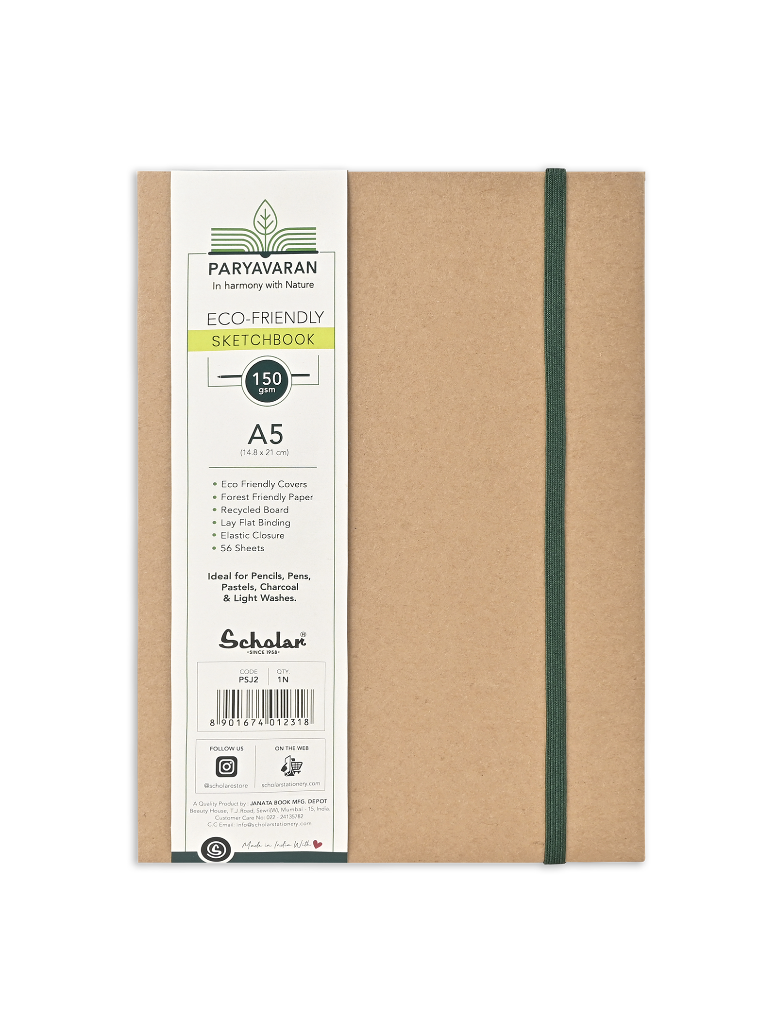 150 GSM Paryavaran Eco-Friendly Sketch Book (56 Sheets) (PSJ)