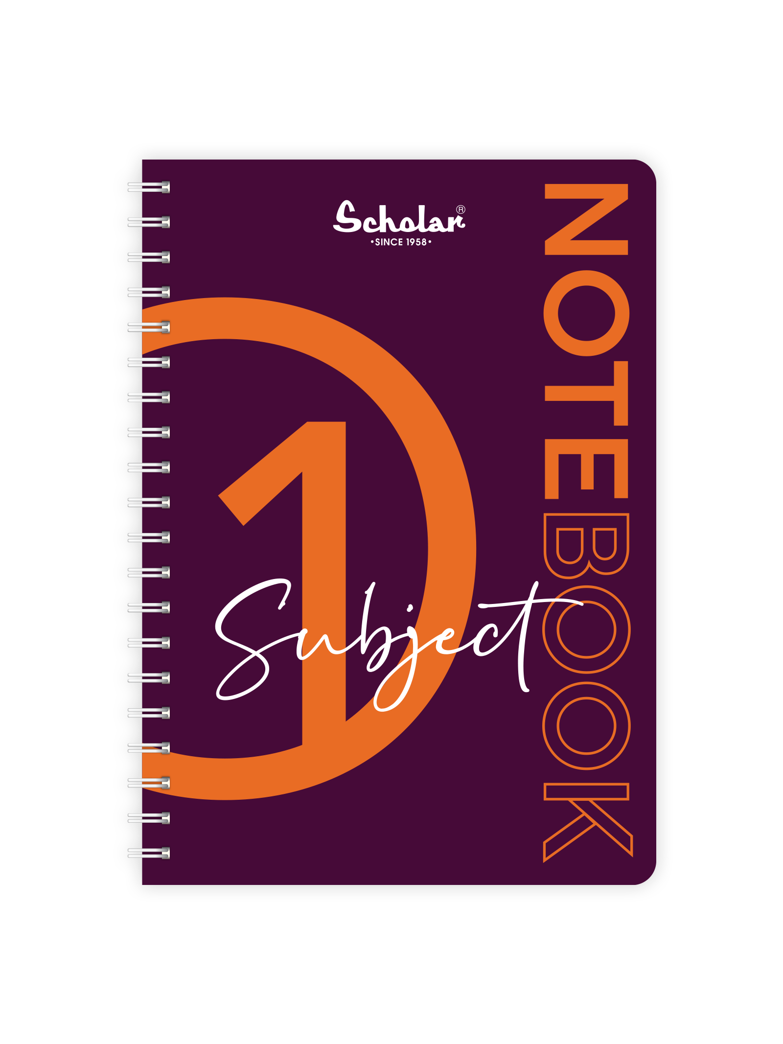 Scholar One Subject Premium Notebook (1S) - Eggplant