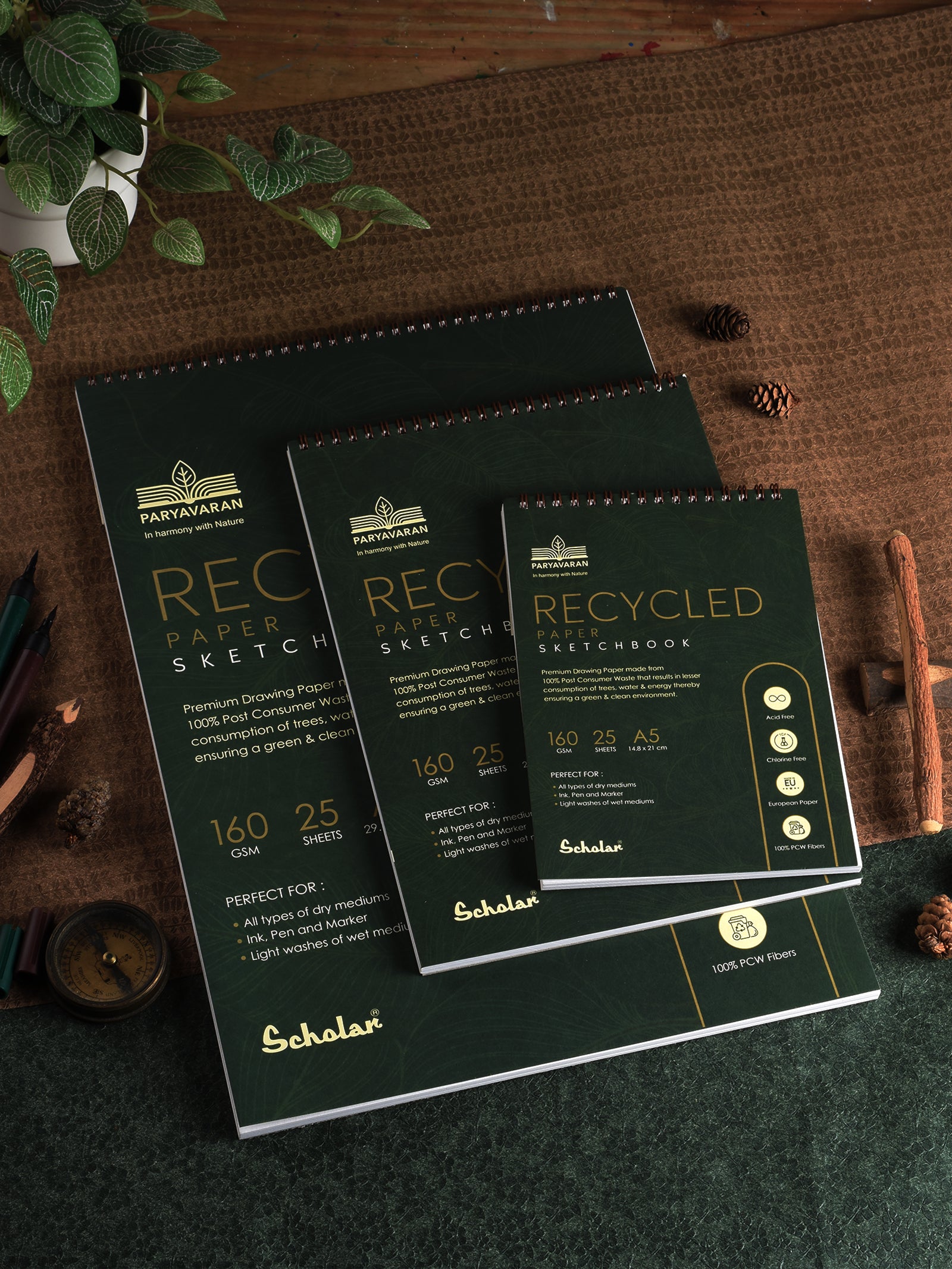 160 Gsm 100% Recycled Sketch Book (25 Sheets) (RCY)