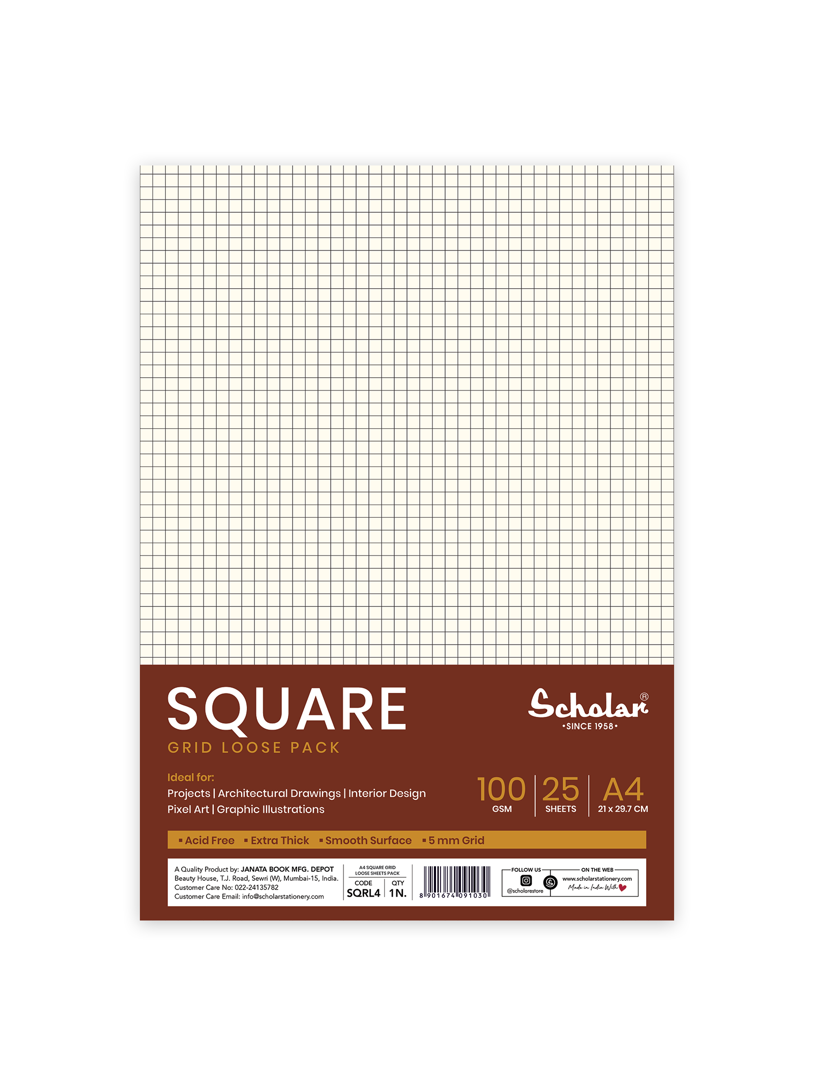 100 Gsm Premium Square - Loose Sheets (25 Sheets) (SQRL)