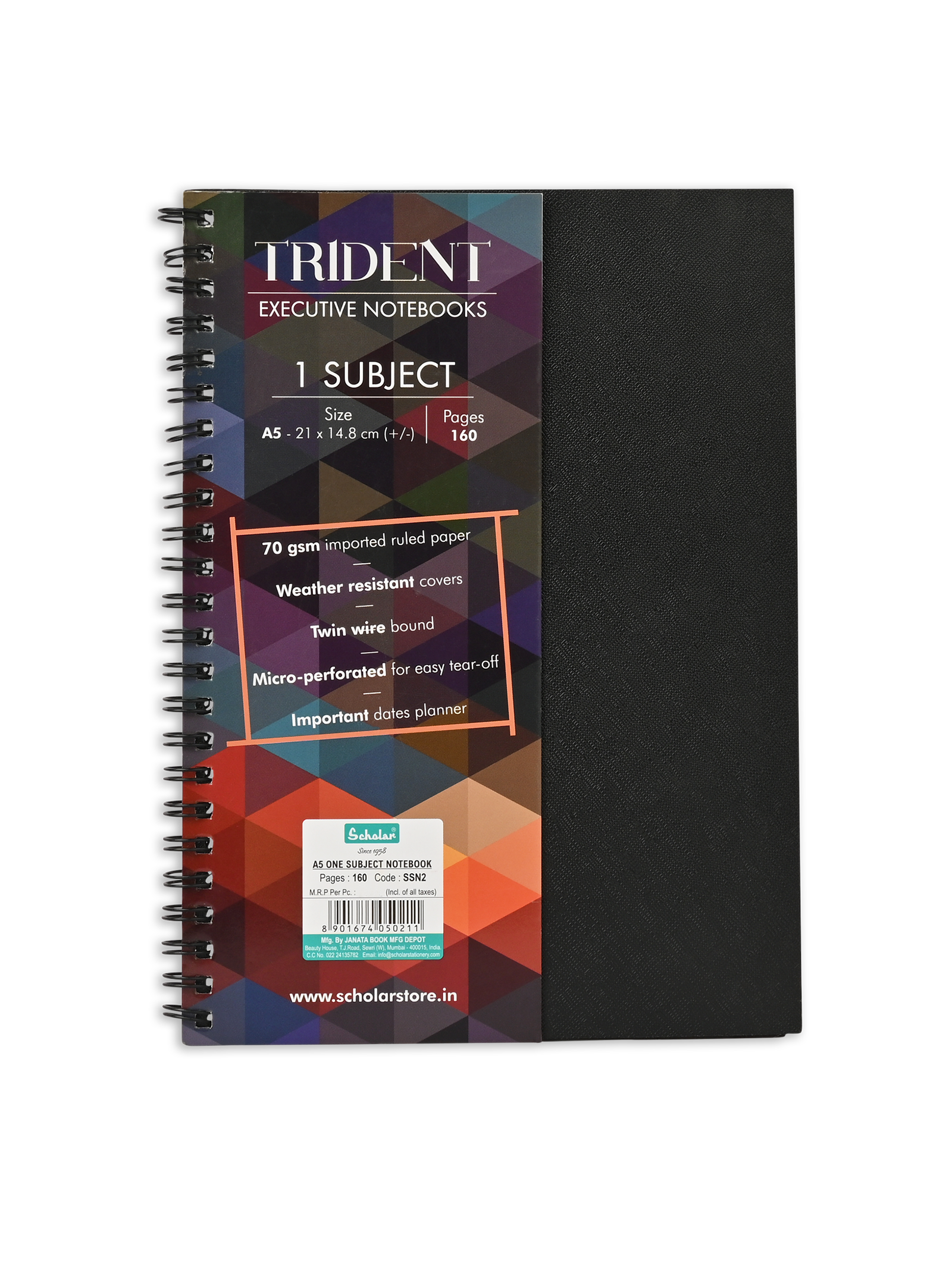 Scholar Trident One Subject Notebook (SSN)