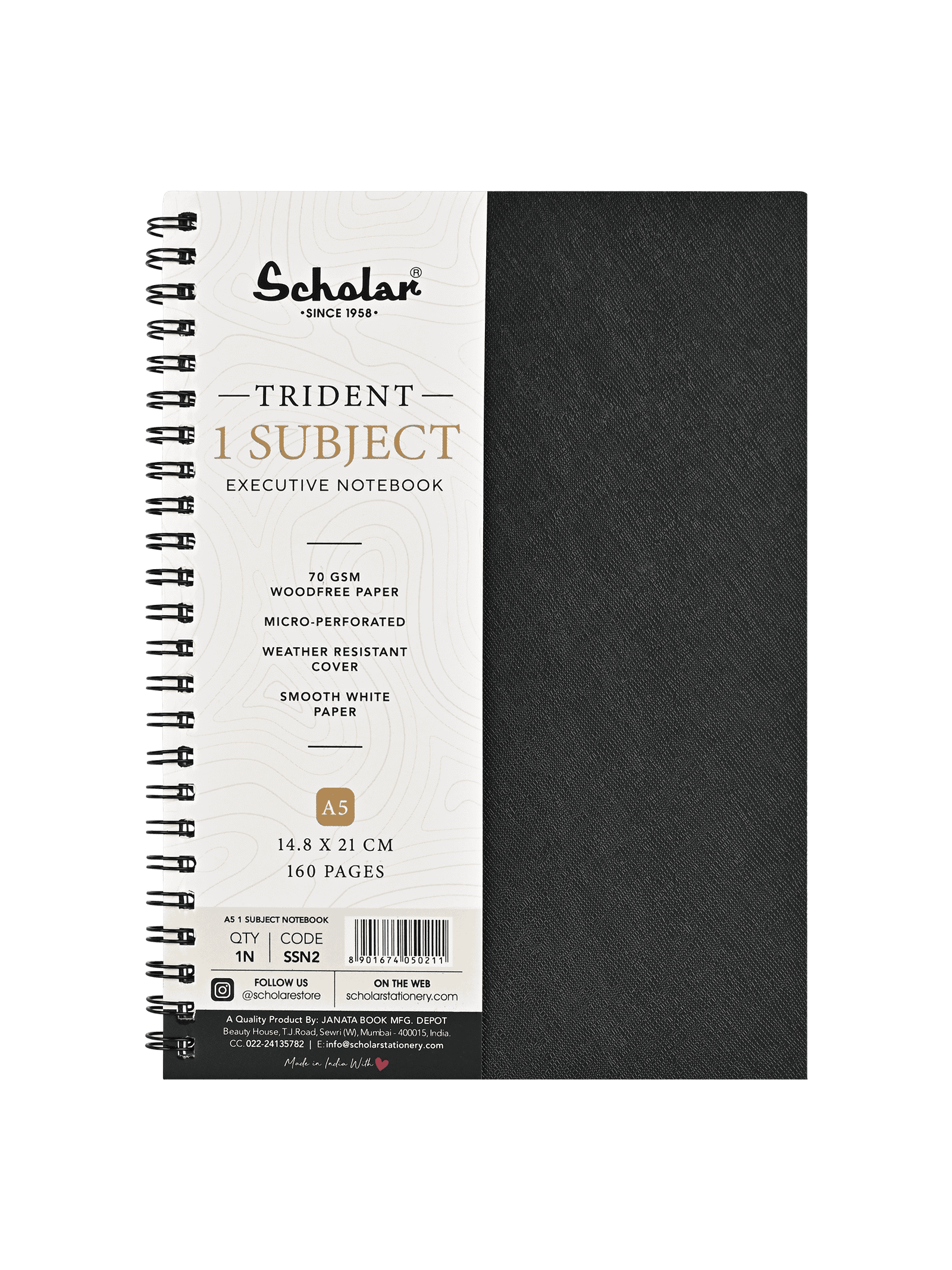 Scholar Trident One Subject Notebook (SSN)