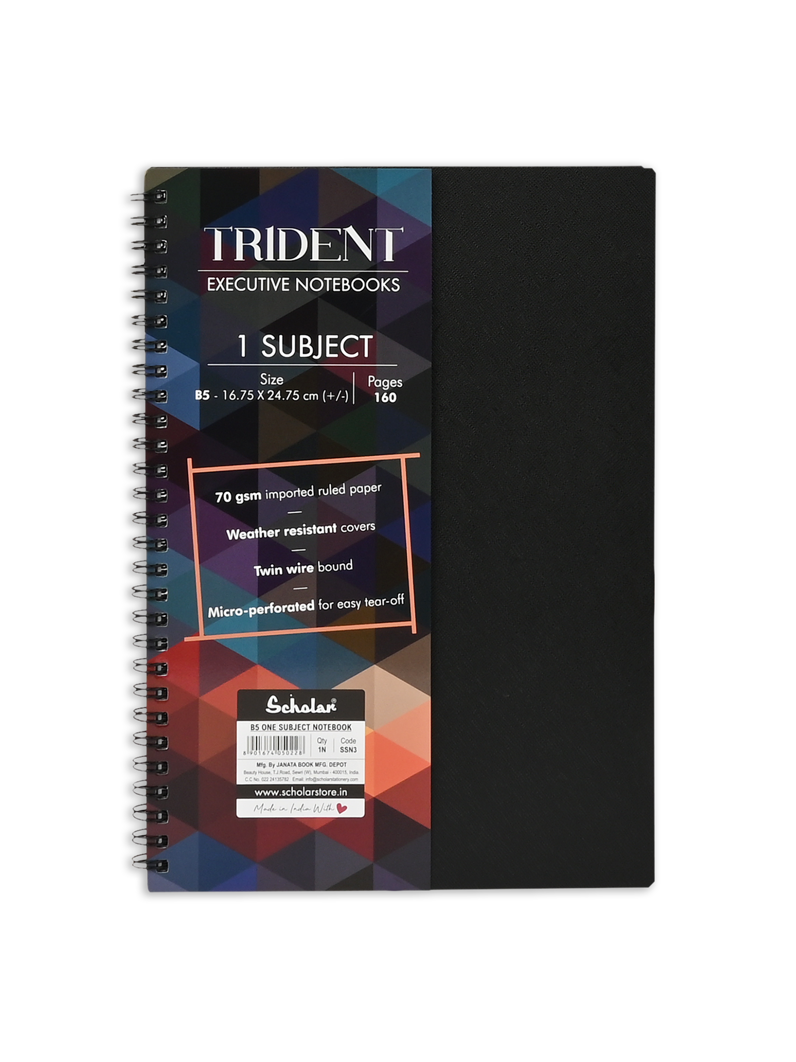 Scholar Trident One Subject Notebook (SSN)
