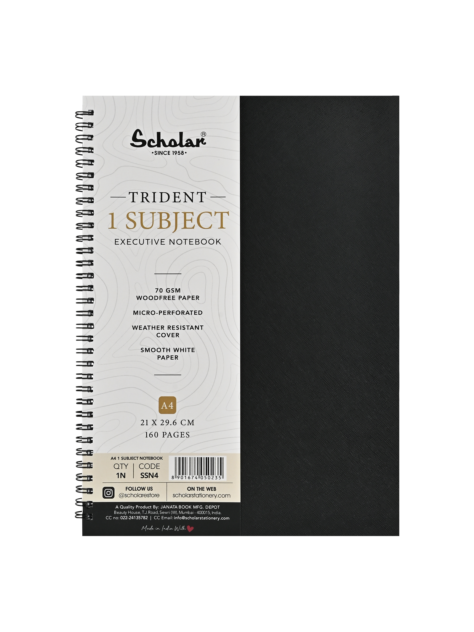 Scholar Trident One Subject Notebook (SSN)