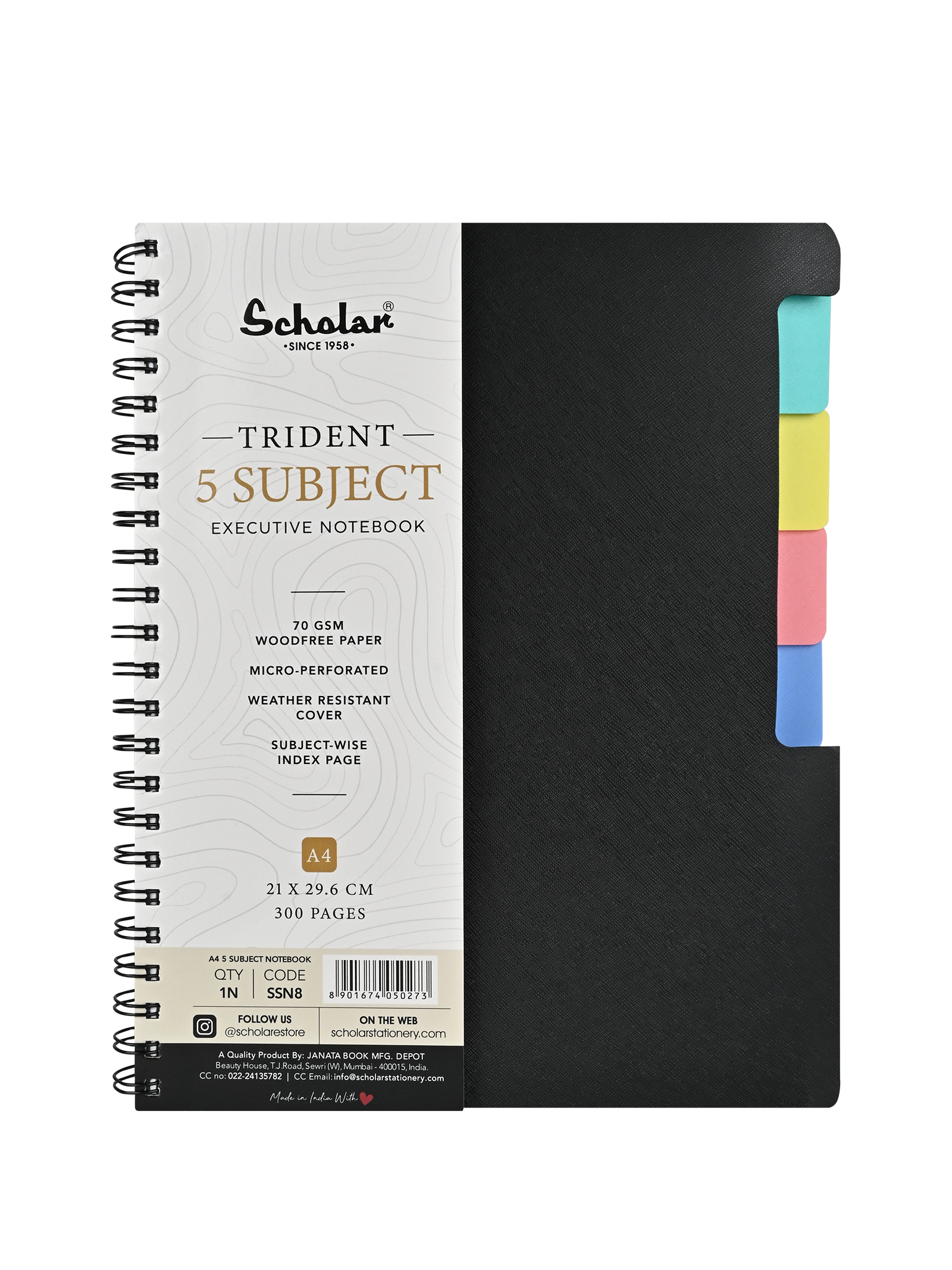 Scholar Trident Five Subject Notebook (SSN)