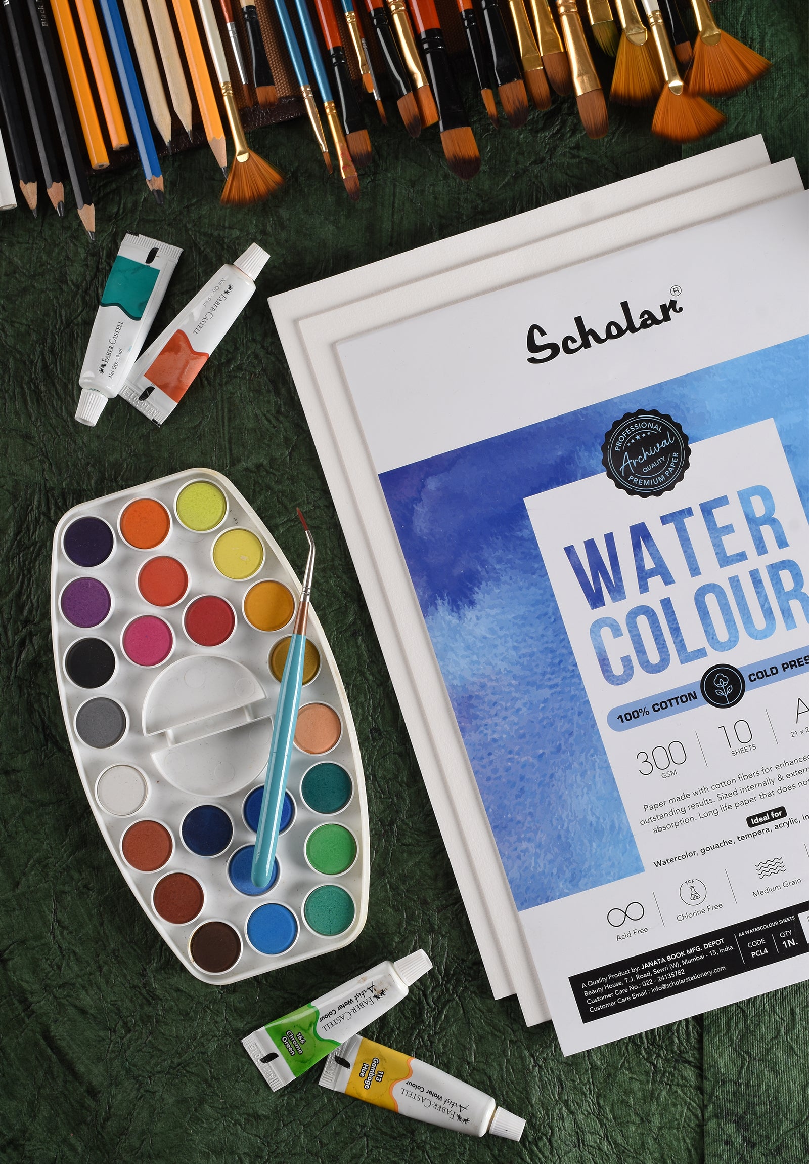 300 Gsm Watercolour Paper - 100% Cotton Loose Sheets (Cold Pressed) (PCL)