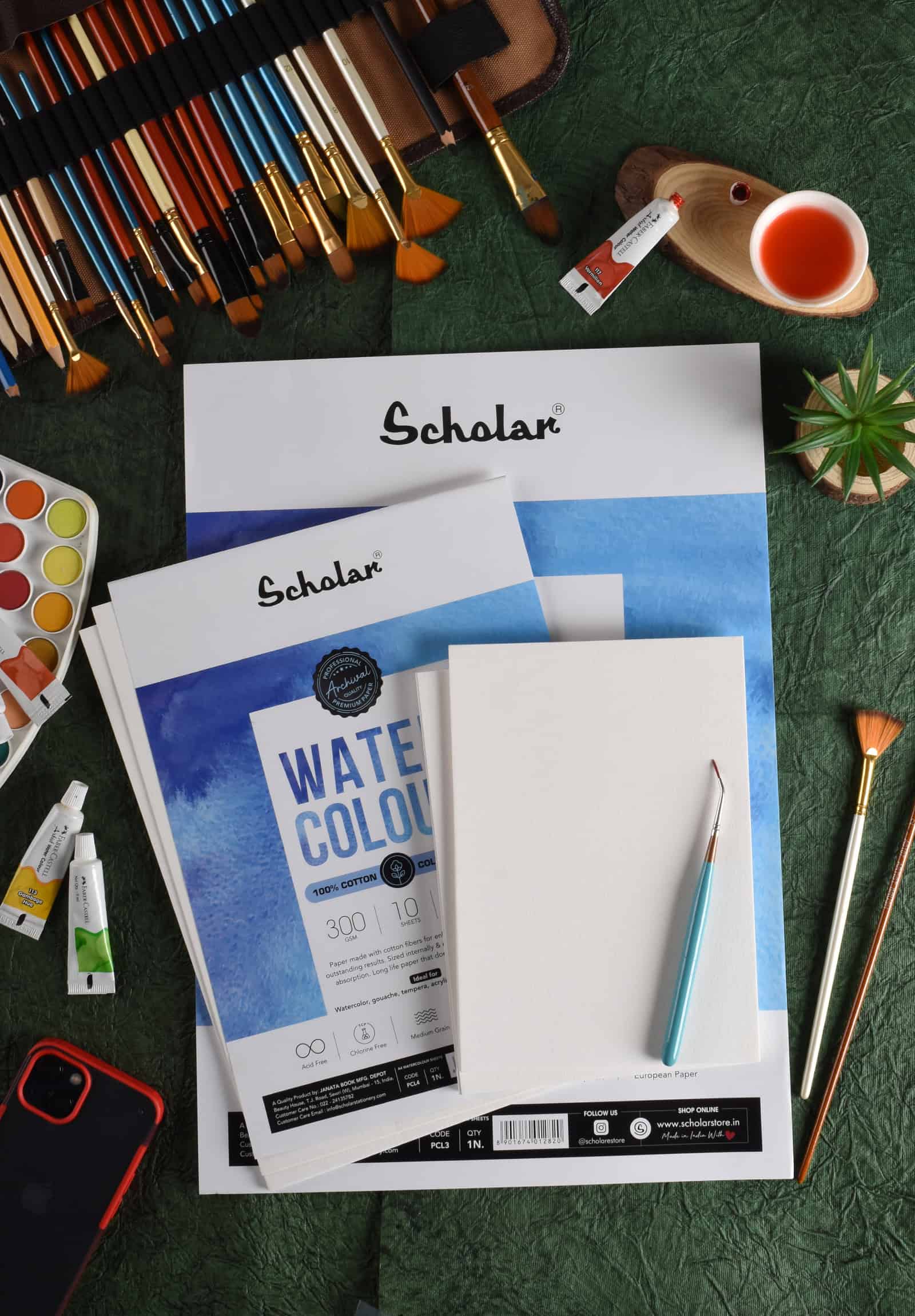 300 Gsm Watercolour Paper - 100% Cotton Loose Sheets (Cold Pressed) (PCL)