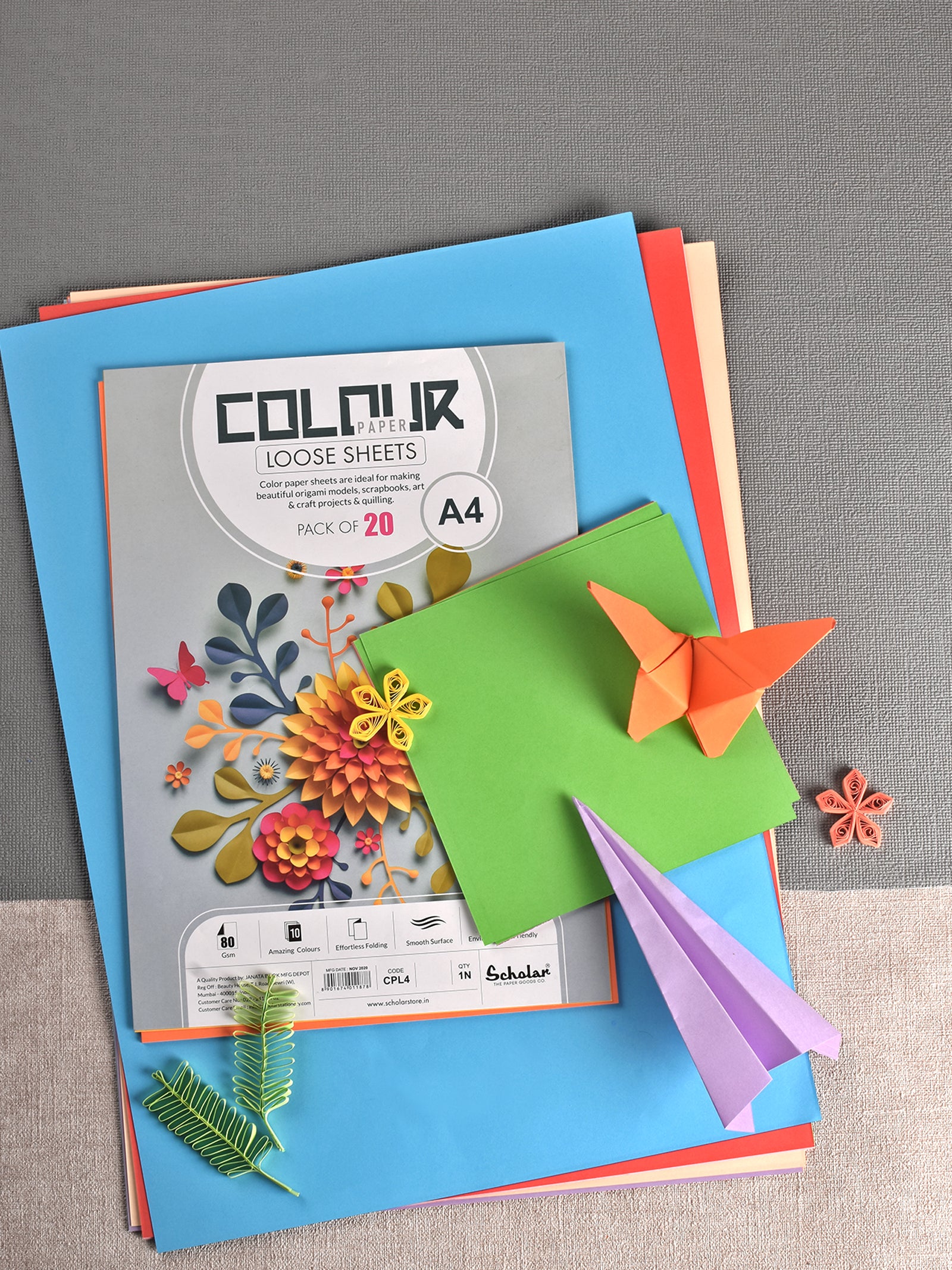 80 Gsm Colour Paper Loose Sheets - 10 Shades (CPL)