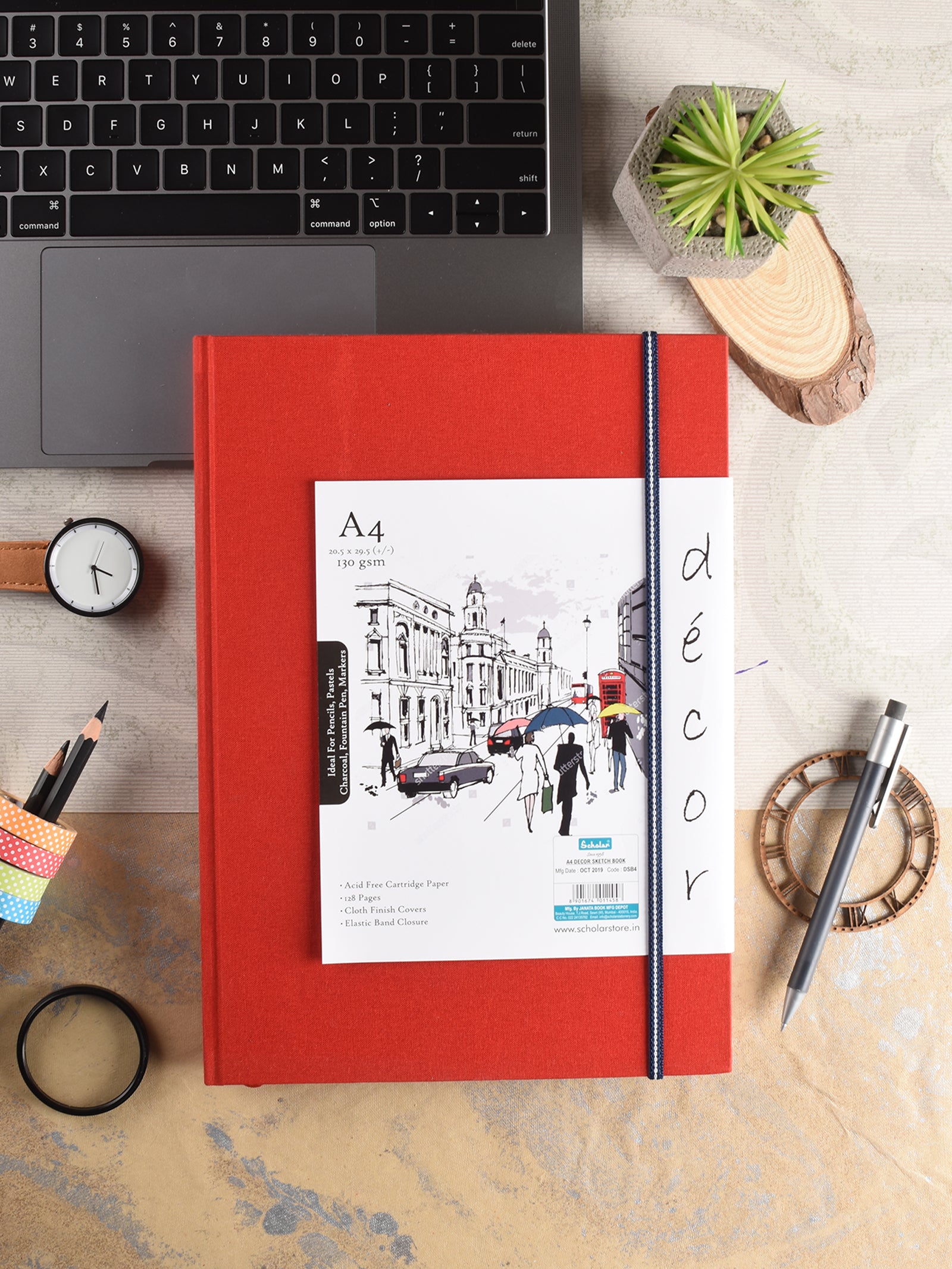 (150 Gsm Decor Sketch Book (56 Sheets) (DSB) - Red