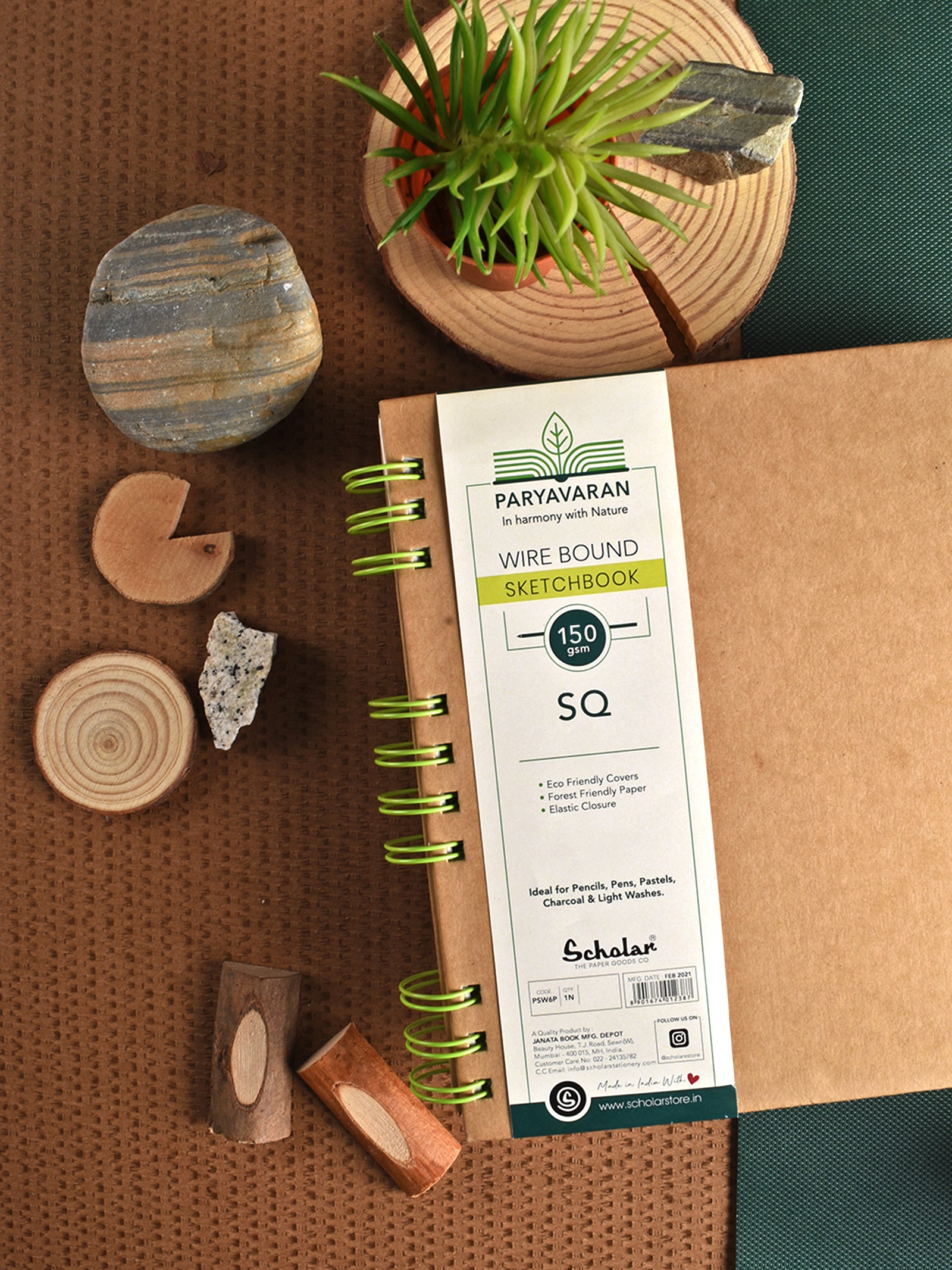 150 GSM Paryavaran Eco-Friendly Wire Bound Sketch Book (56 Sheets) (PSW)