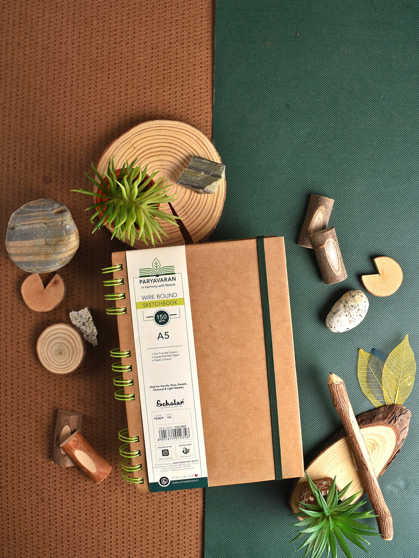 150 GSM Paryavaran Eco-Friendly Wire Bound Sketch Book (56 Sheets) (PSW)