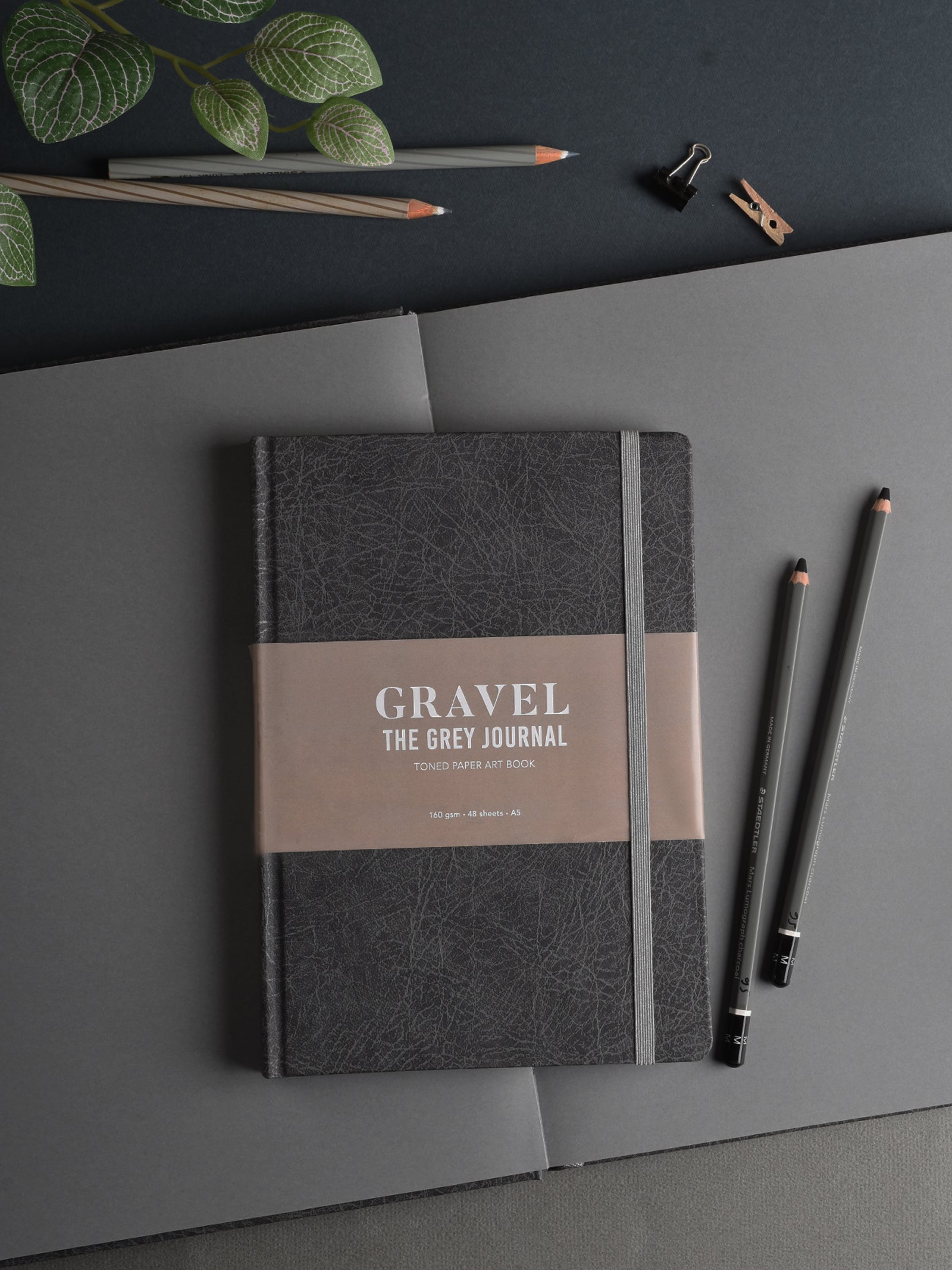 160 Gsm Gravel - Grey Paper Journal (48 Sheets) (GJ)