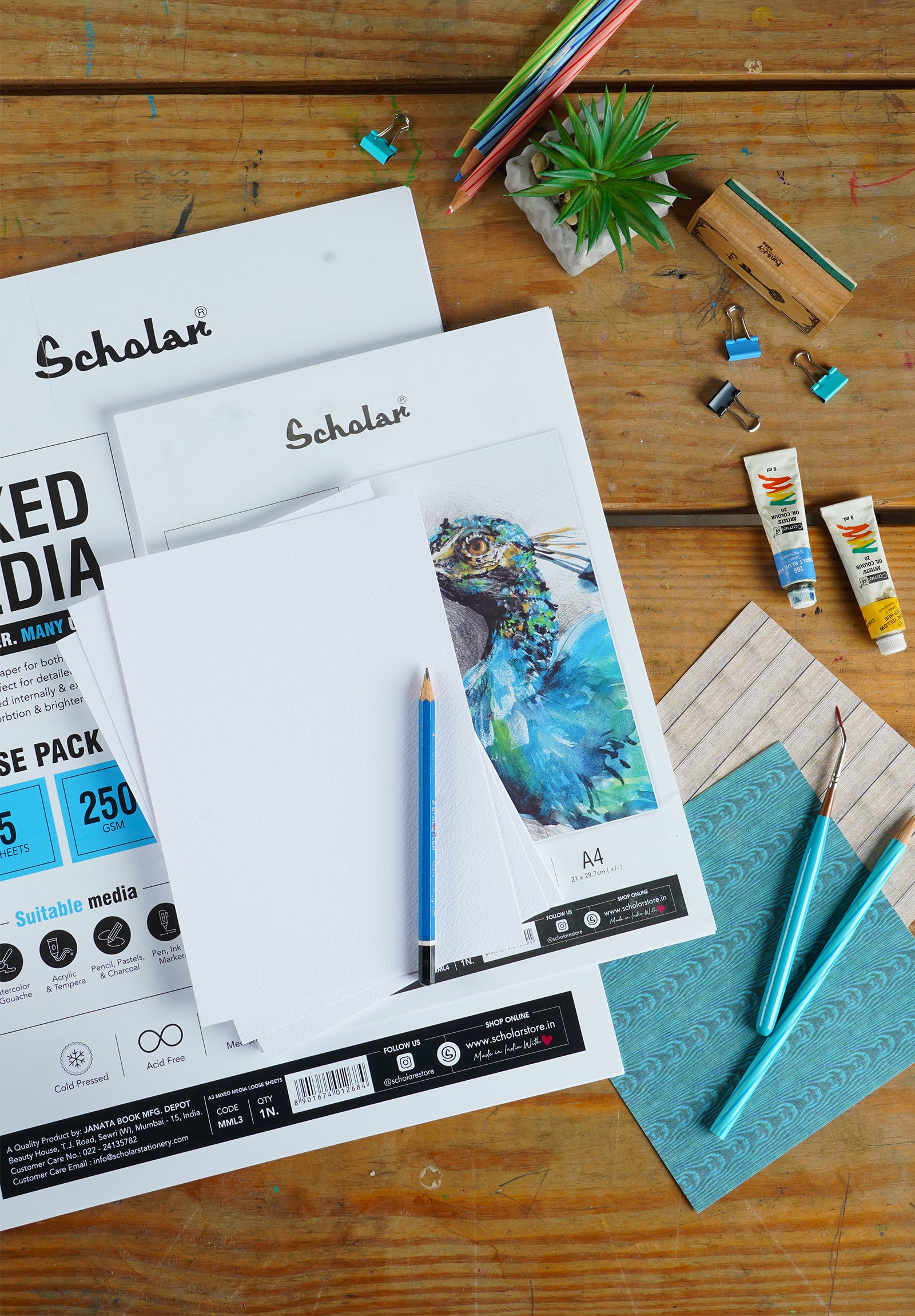 250 Gsm Mixed Media Paper - Loose Sheets (MML)