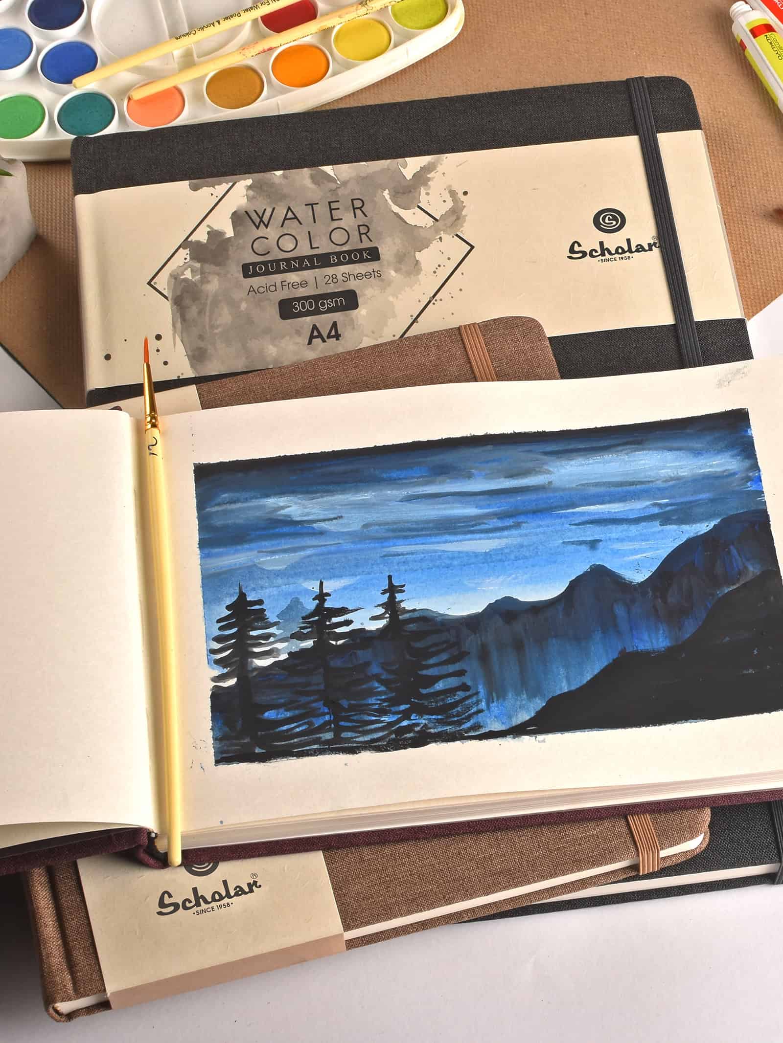 300 Gsm Watercolour Sketchbook (28 Sheets) - Black