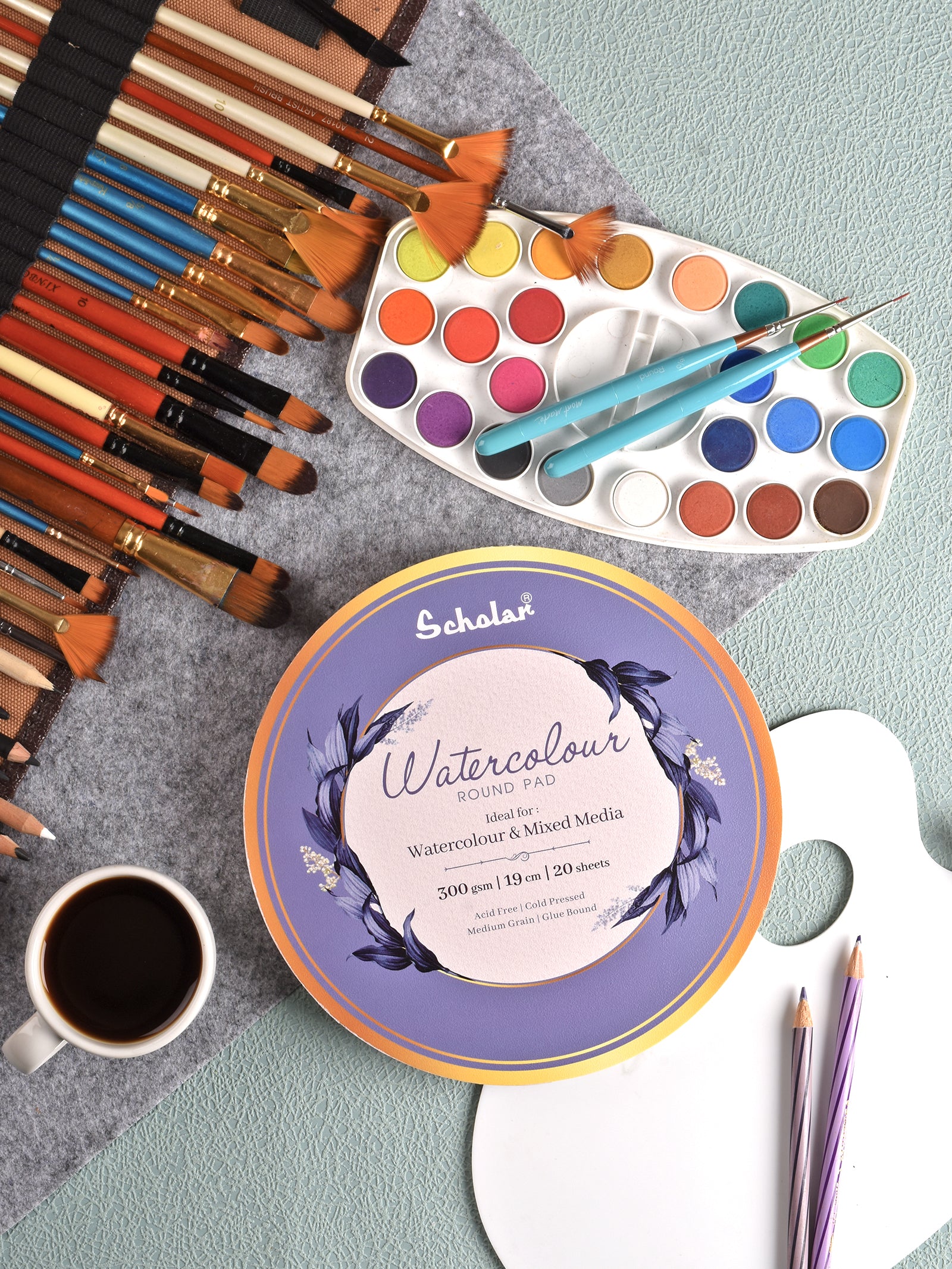 300 Gsm Watercolour Paper Round Pad (Cold Pressed) (20 Sheets) (RWC8)